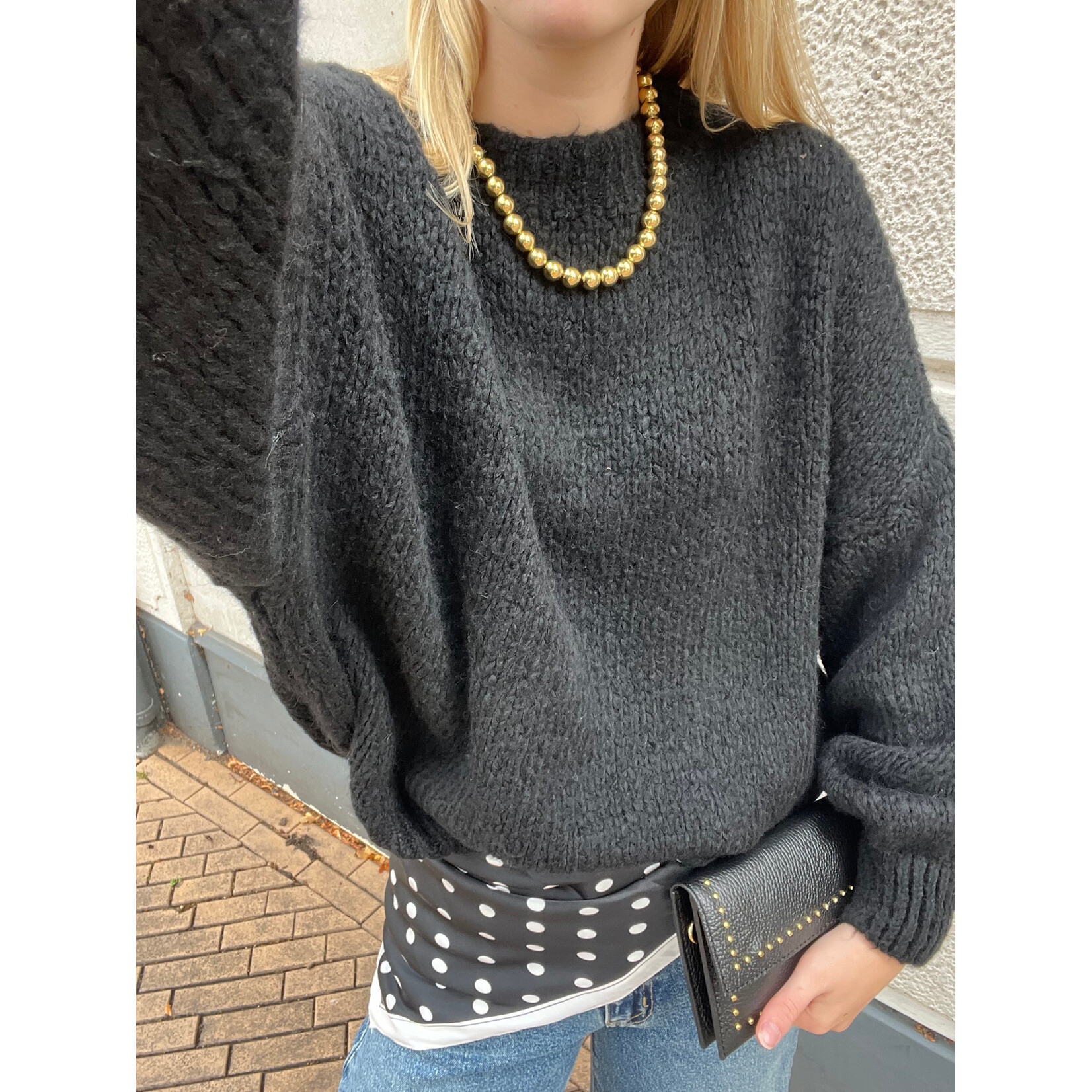 Flo Boutique Cosy trui Diede Black