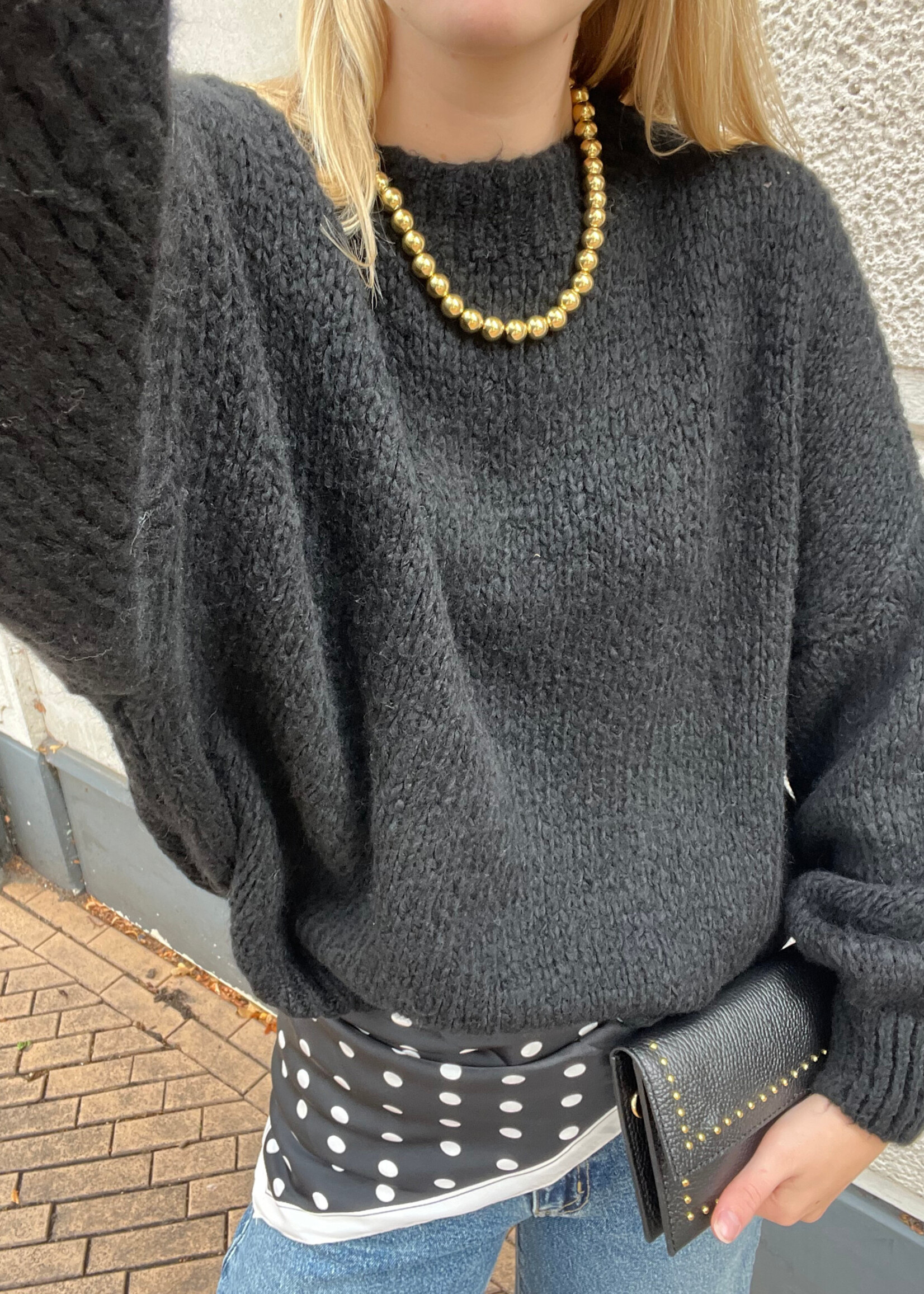 Flo Boutique Cosy trui Diede Black