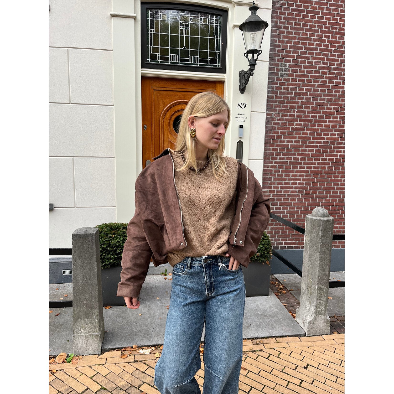 Flo Boutique Cosy trui Diede Camel