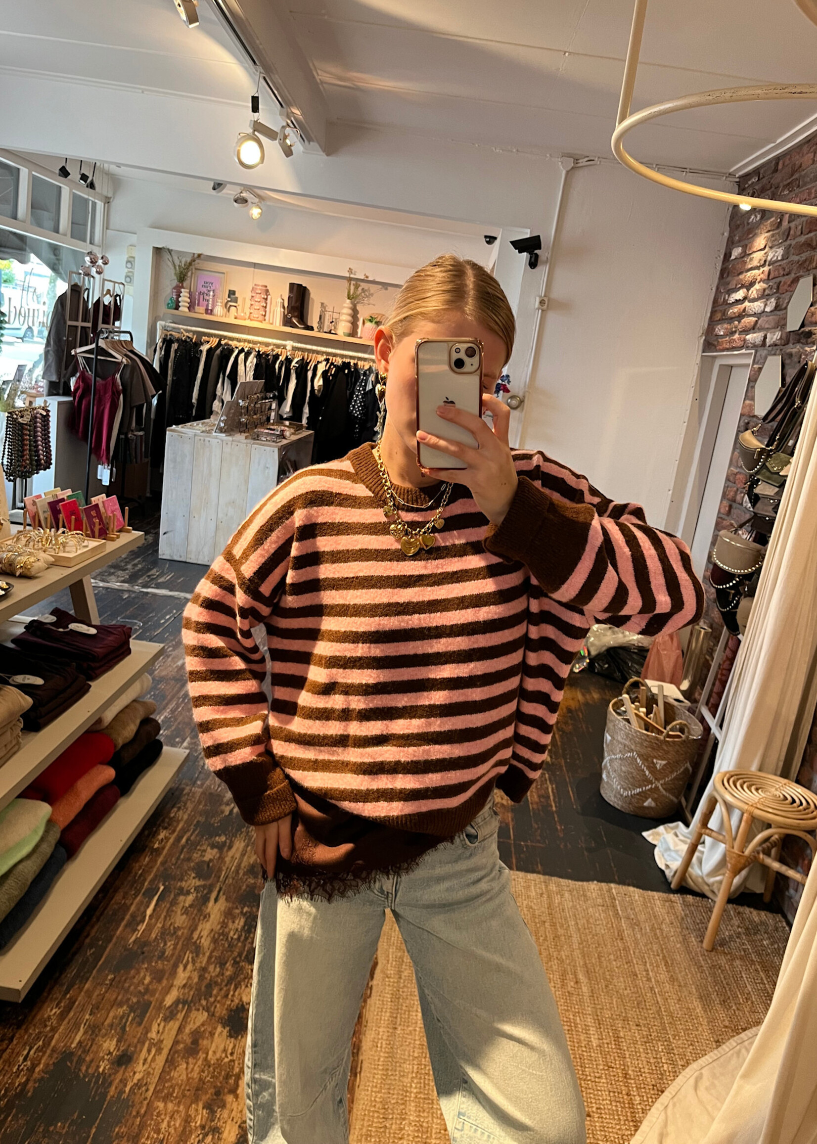 Flo Boutique Lace Top Imme Choco