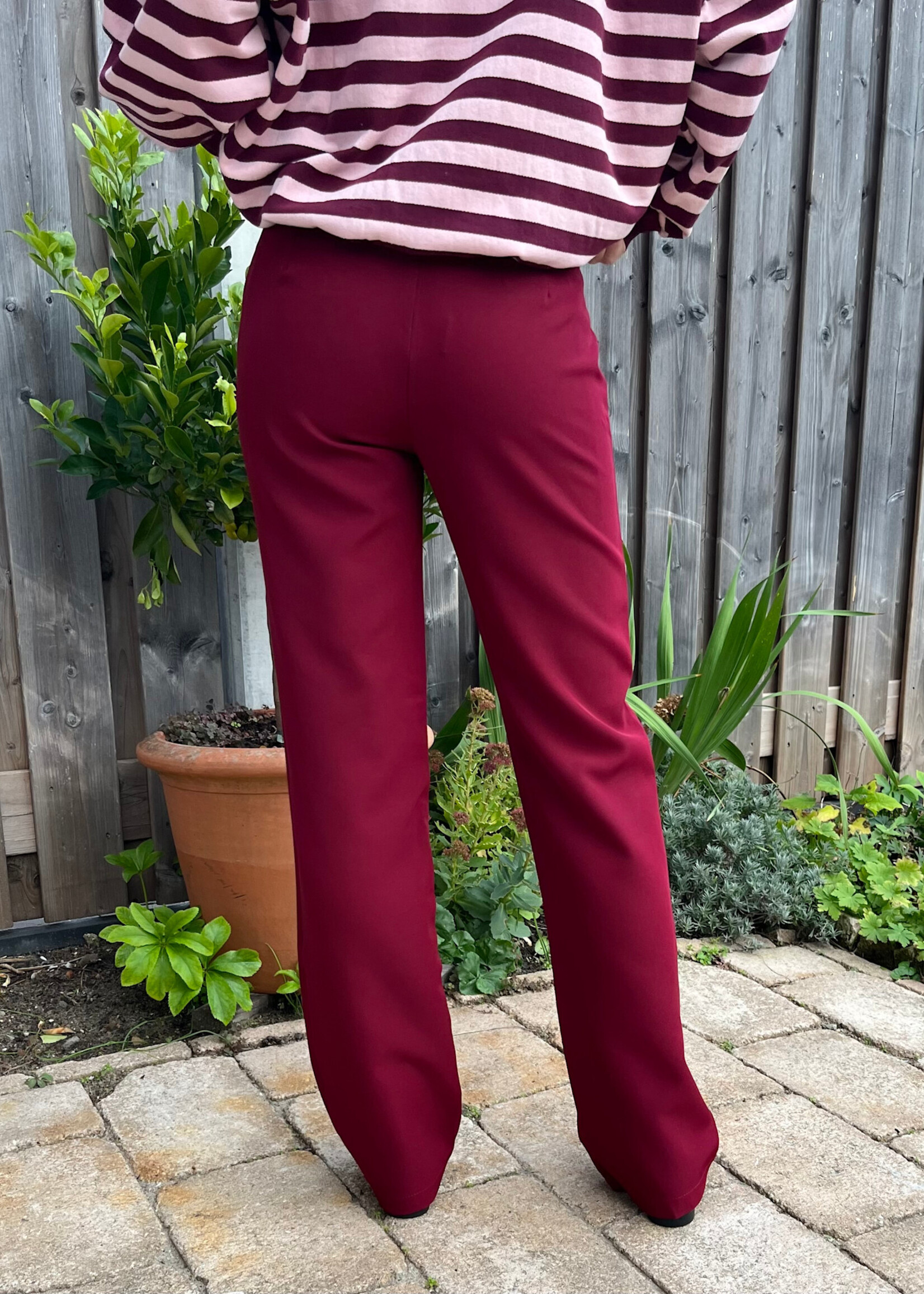 Flo Boutique Broek Mijntje Burgundy