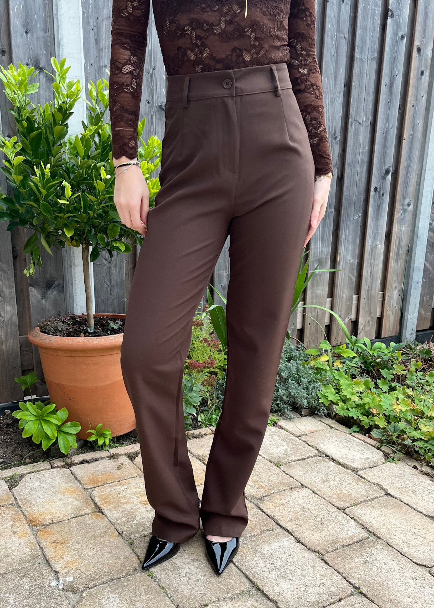 Flo Boutique Broek Mijntje Choco (Tall)