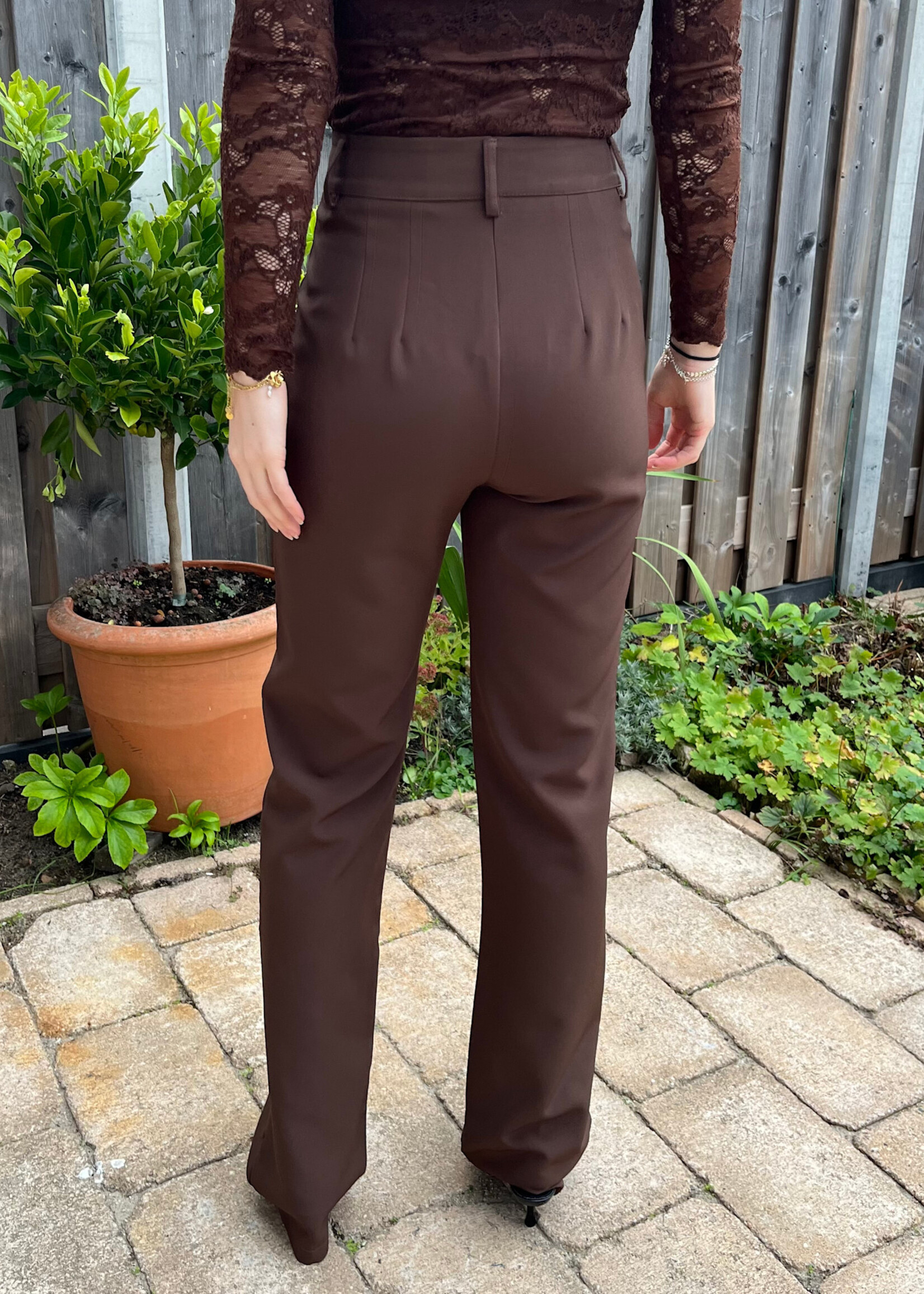 Flo Boutique Broek Mijntje Choco (Tall)