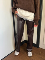 Flo Boutique PU  Leren Broek Croco Brown