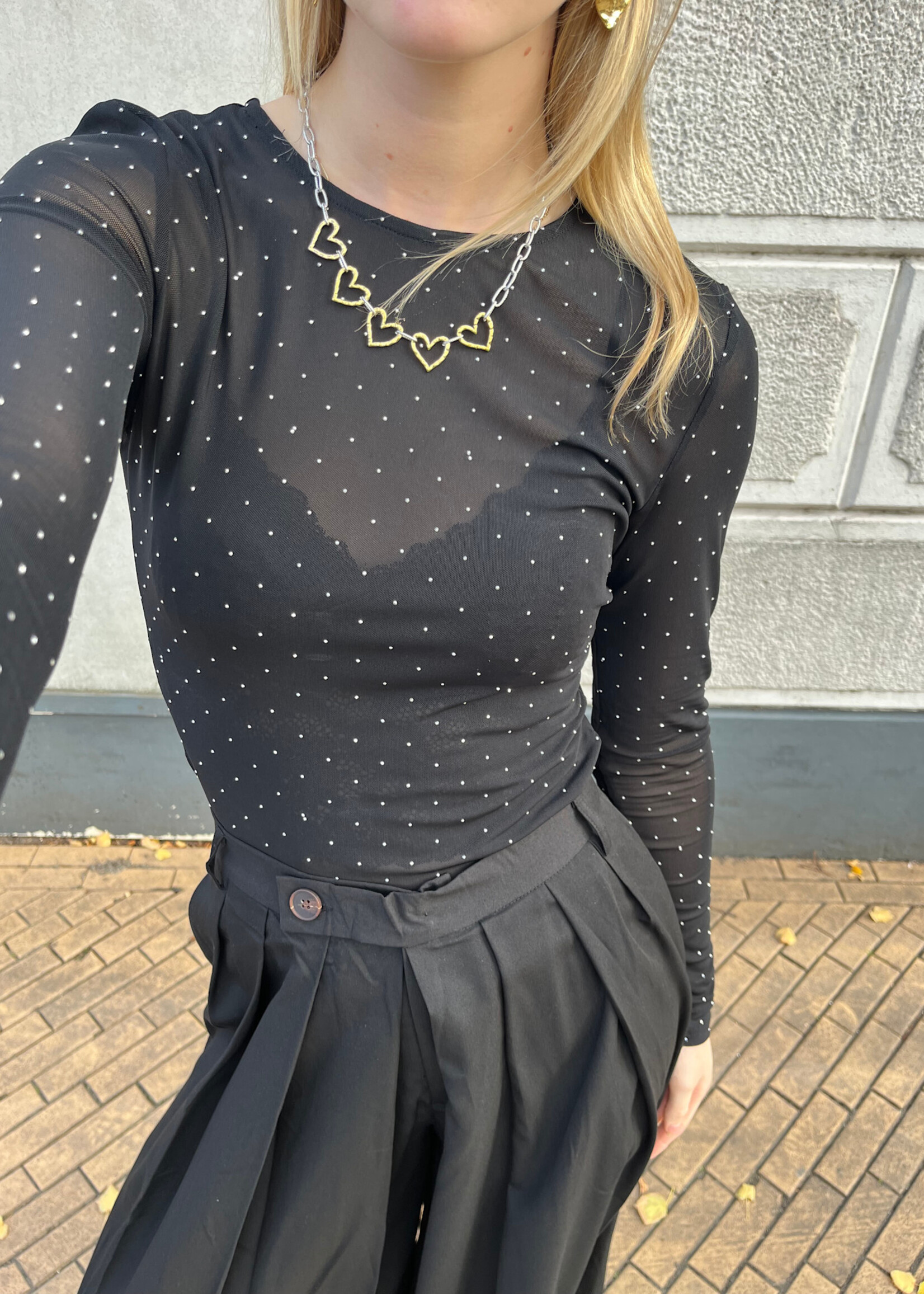 Flo Boutique Top sparkle Do Black