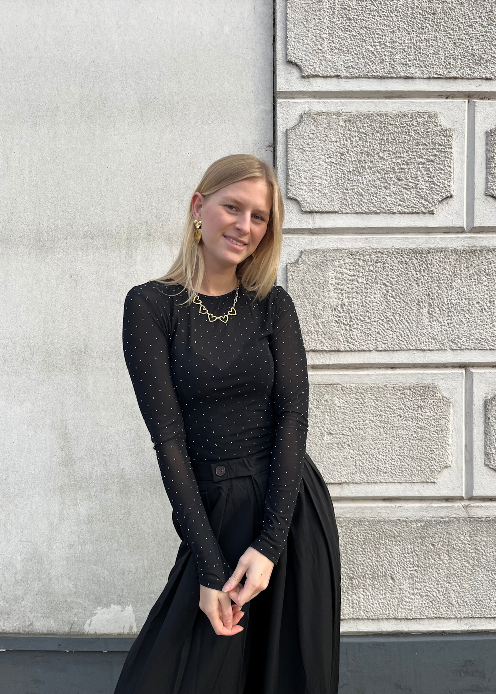 Flo Boutique Top sparkle Do Black