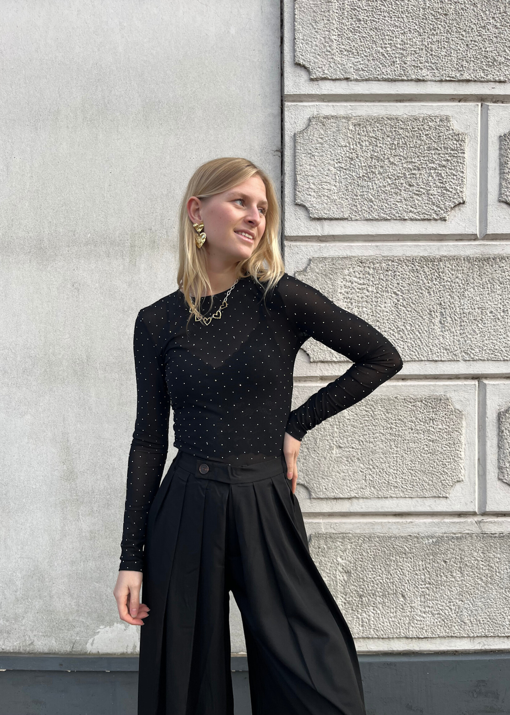 Flo Boutique Top sparkle Do Black