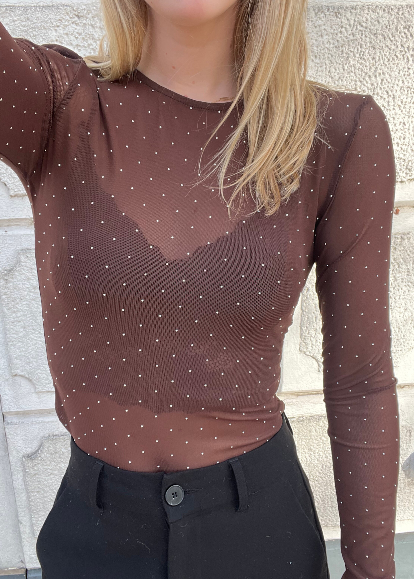 Flo Boutique Top sparkle Do Choco