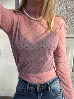 Flo Boutique Mesh top Dots Rose