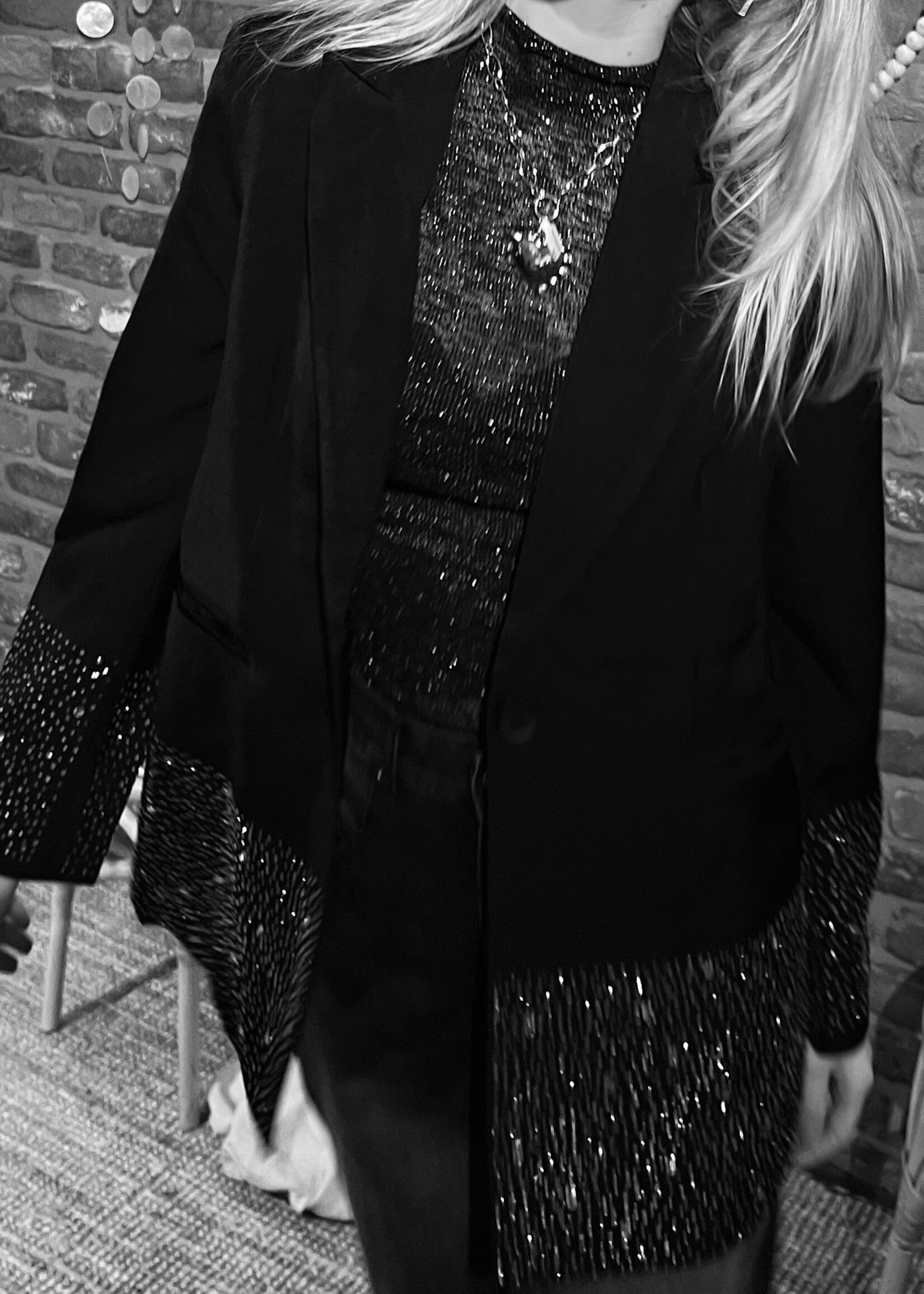 Flo Boutique Blazer Sparkle black
