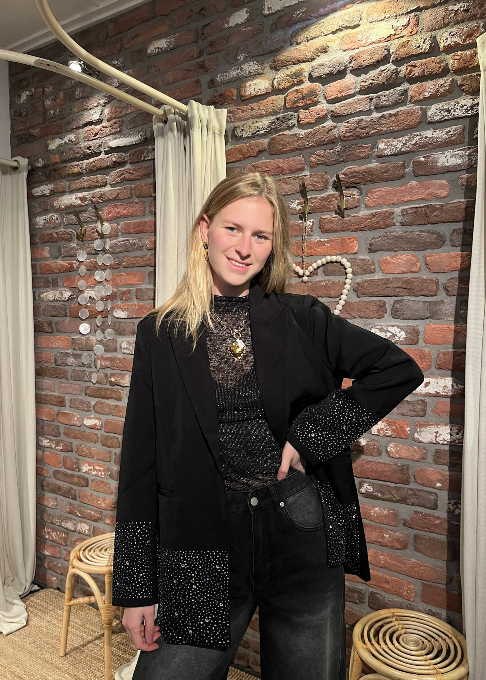 Flo Boutique Blazer Sparkle black