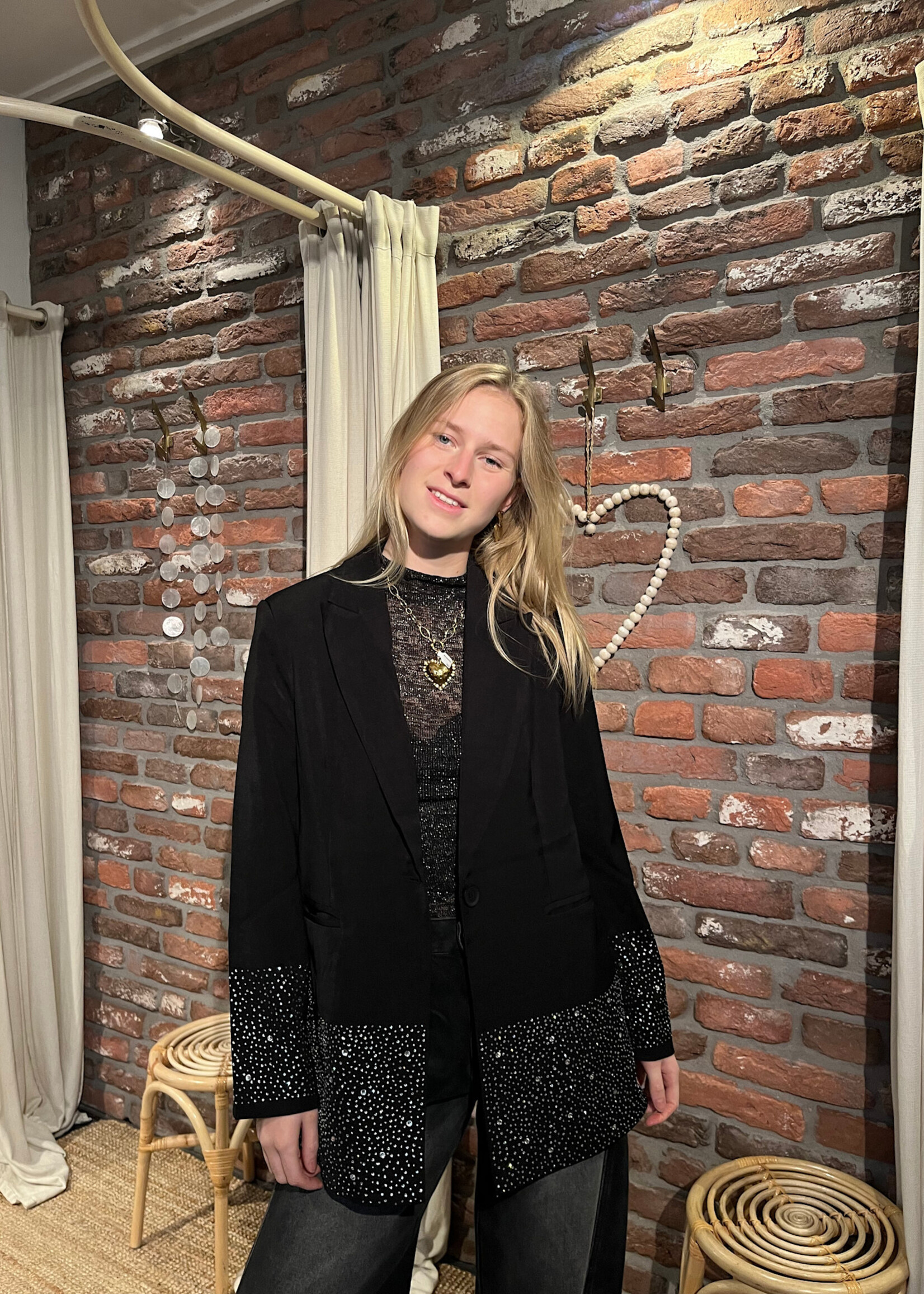 Flo Boutique Blazer Sparkle black