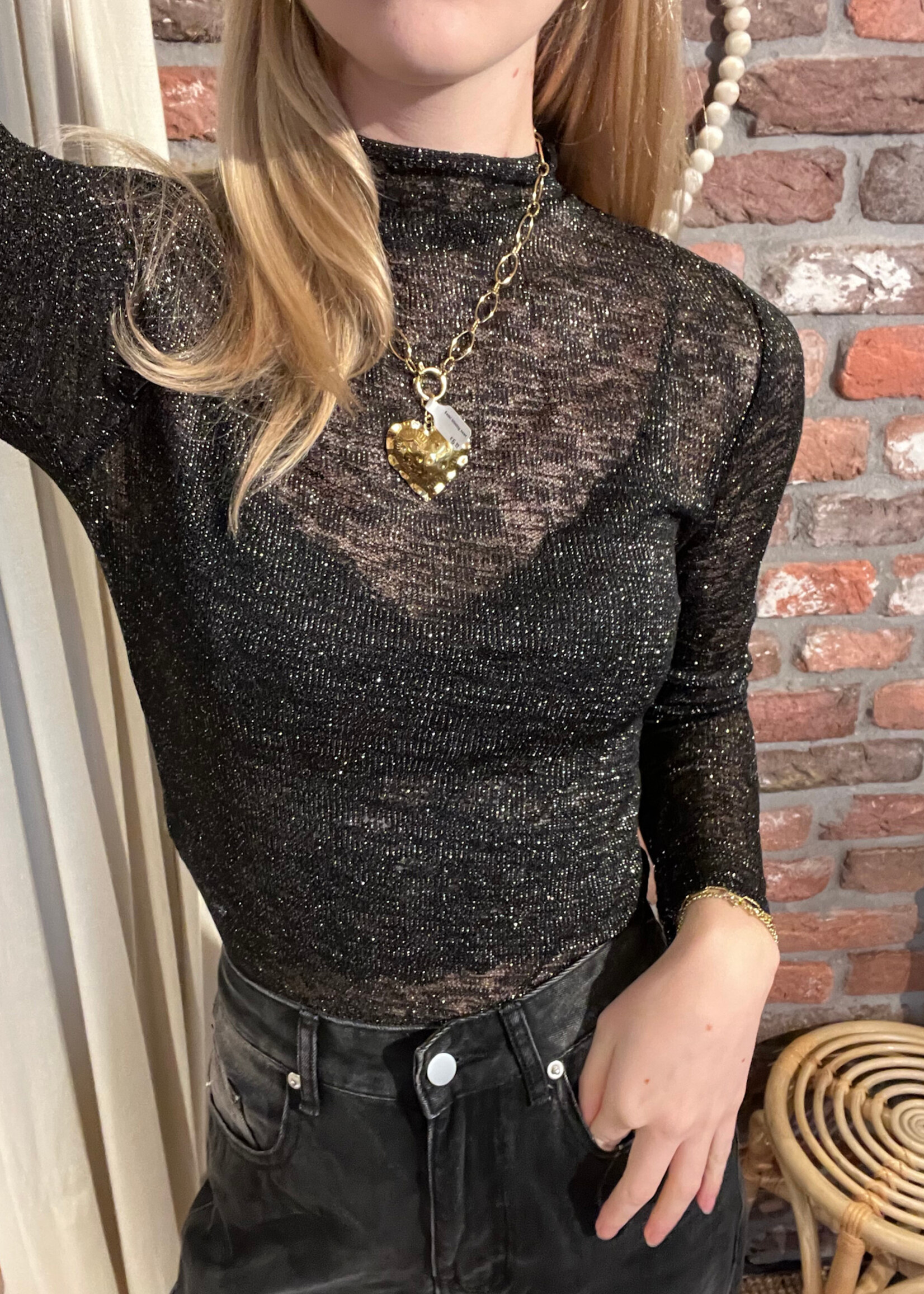 Flo Boutique Top Lucy Black/Silver