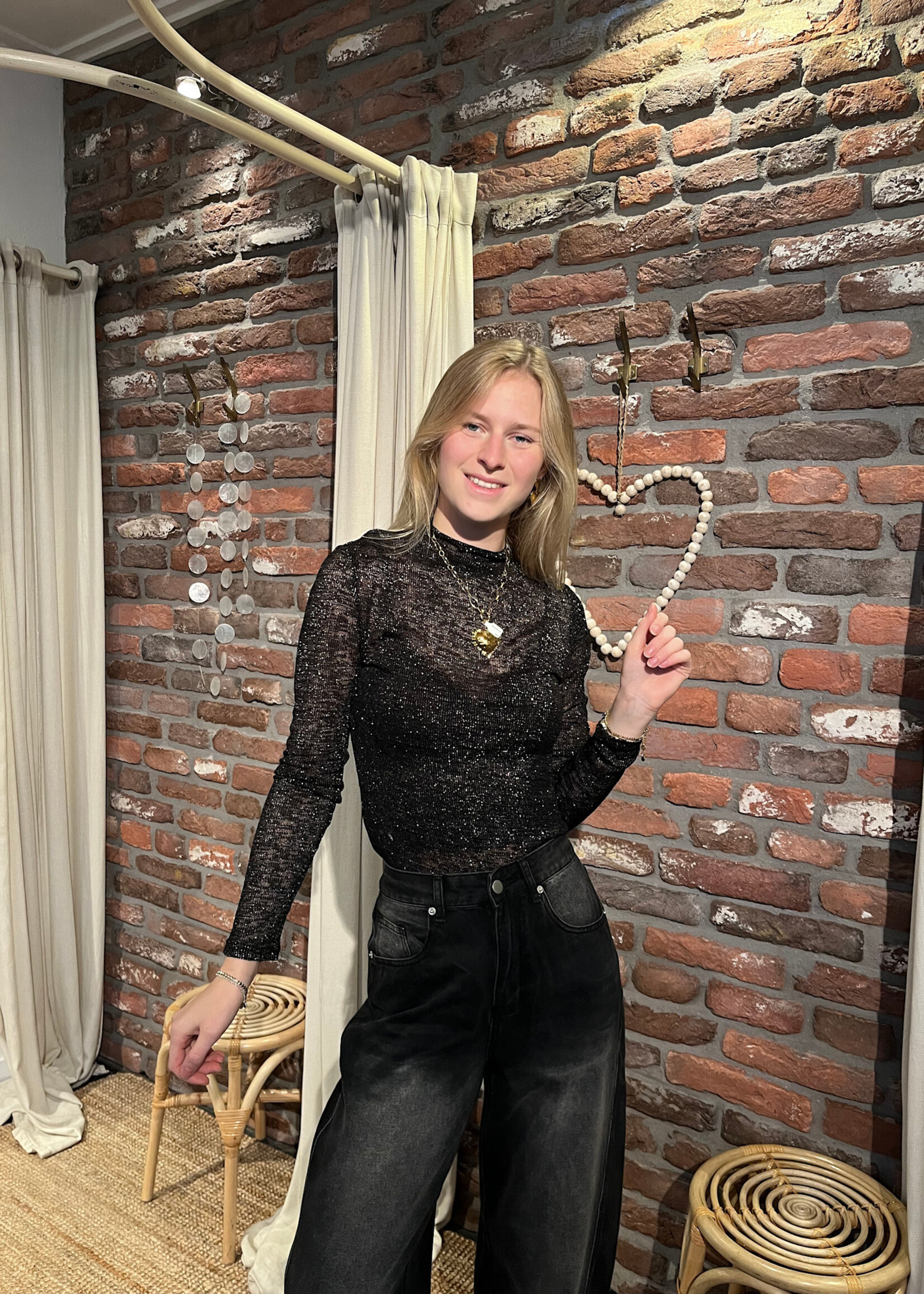 Flo Boutique Top Lucy Black/Silver