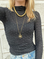 Flo Boutique Top sparkle Liz Black