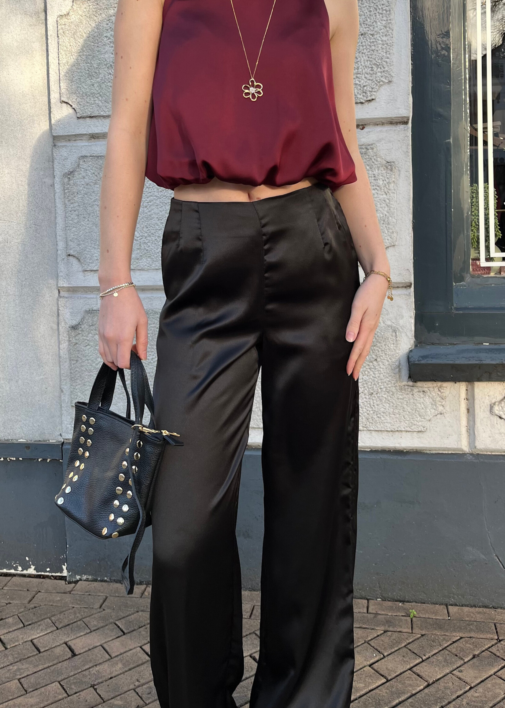 Flo Boutique Satijnen Pantalon Filou Black