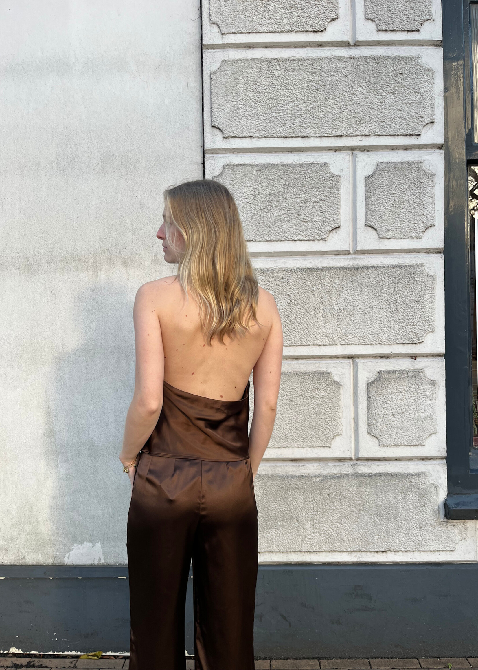 Flo Boutique Satijnen Pantalon Filou Brown