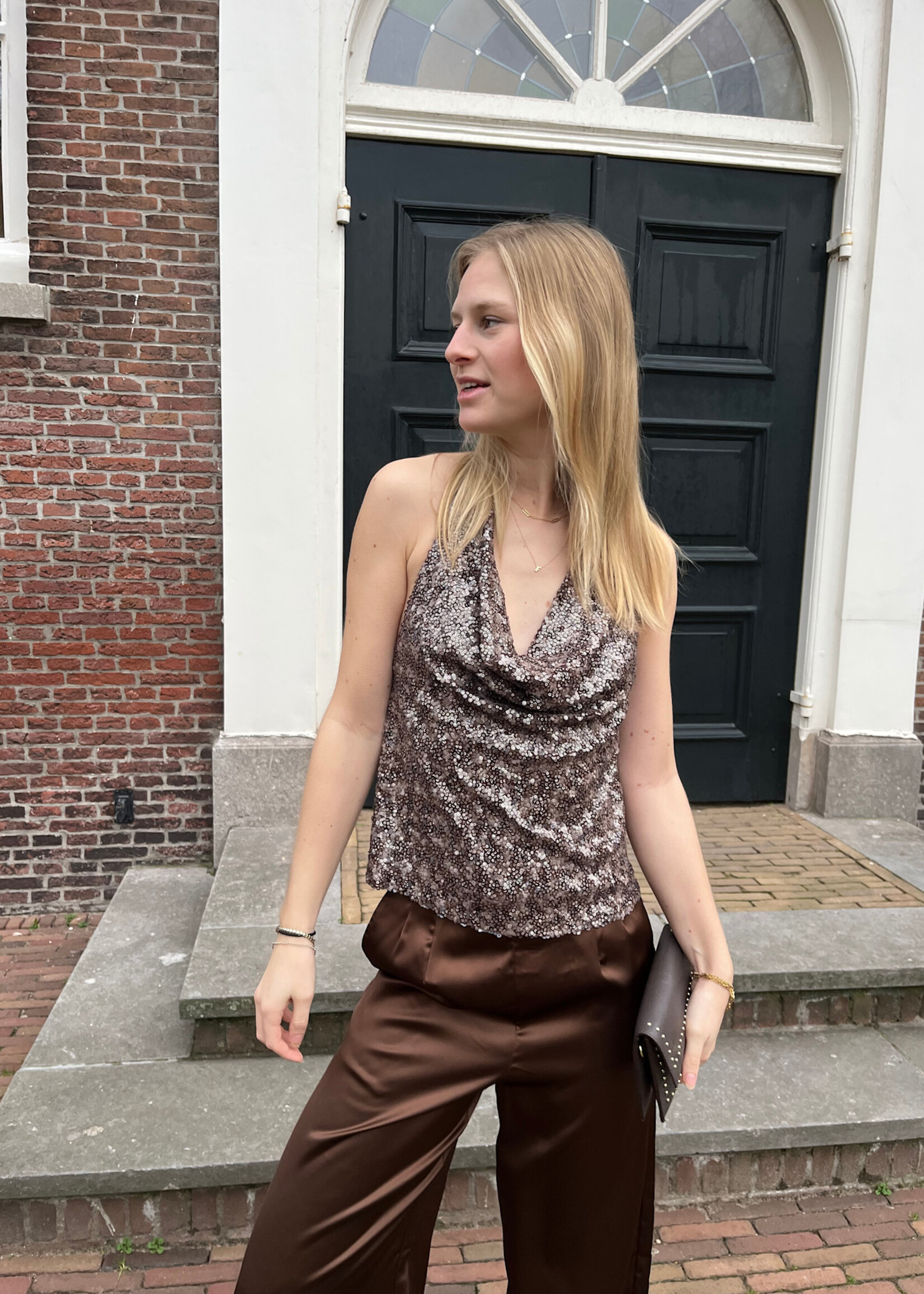 Flo Boutique Top Joanne Sparkle Choco