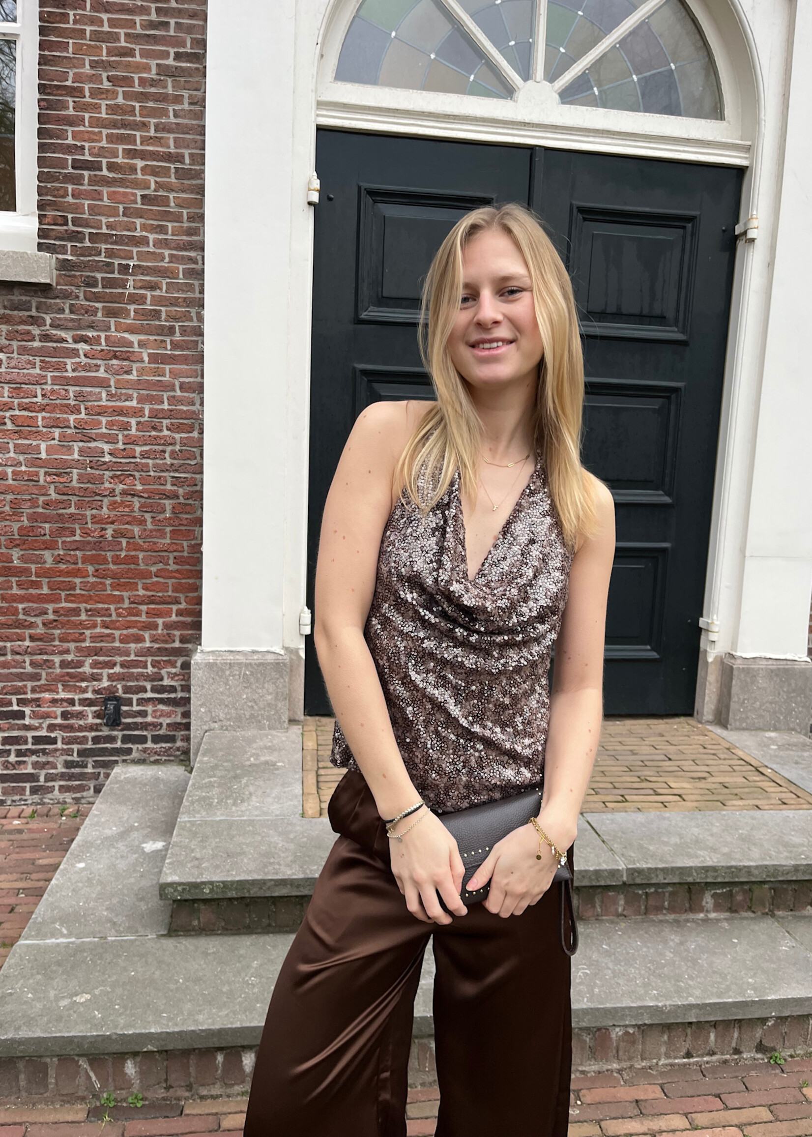 Flo Boutique Top Joanne Sparkle Choco