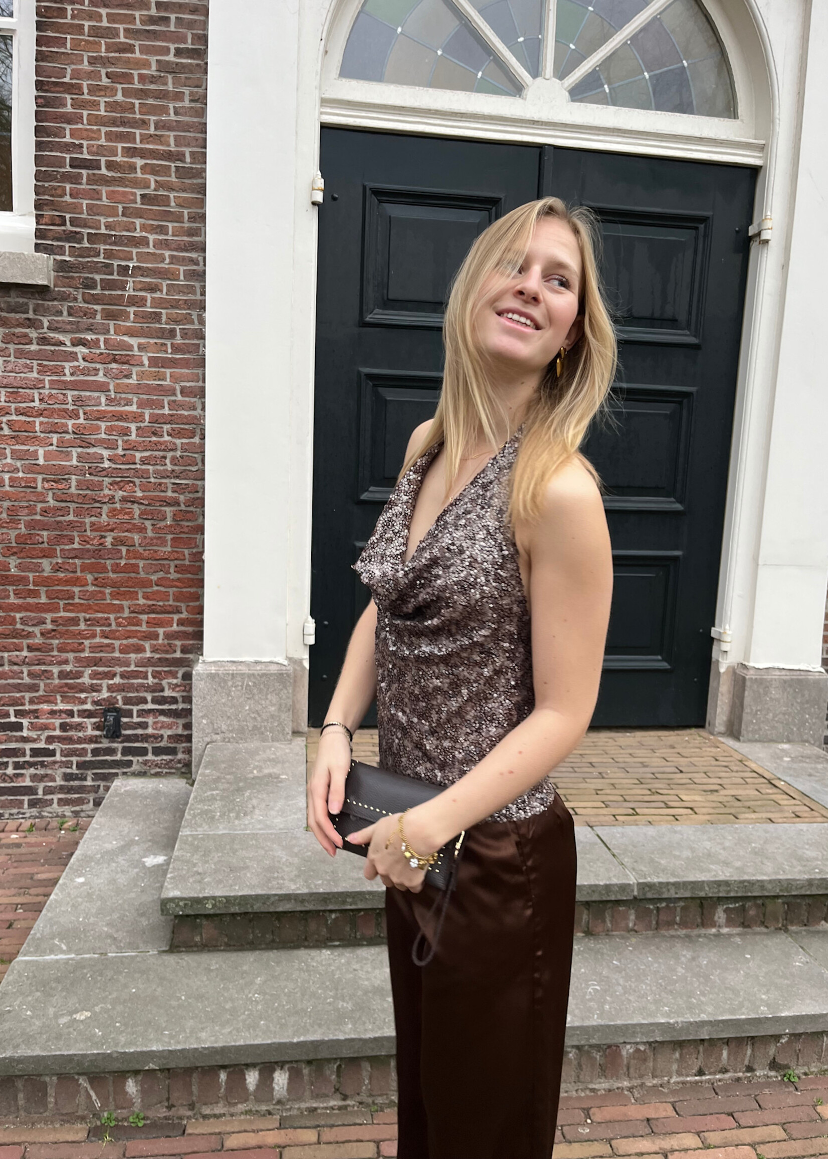 Flo Boutique Top Joanne Sparkle Choco