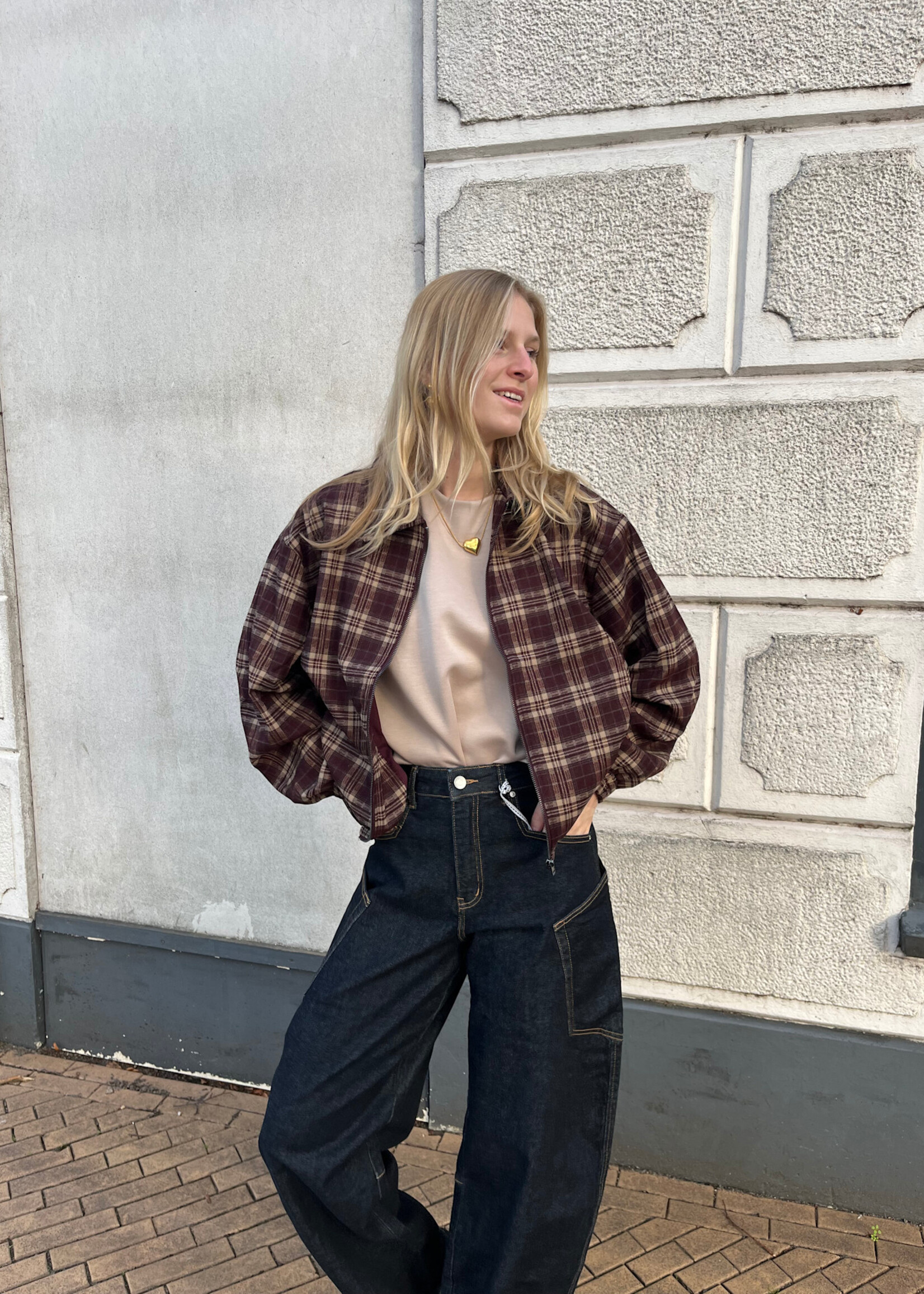 Flo Boutique Ruit Jasje Amber Bordeaux