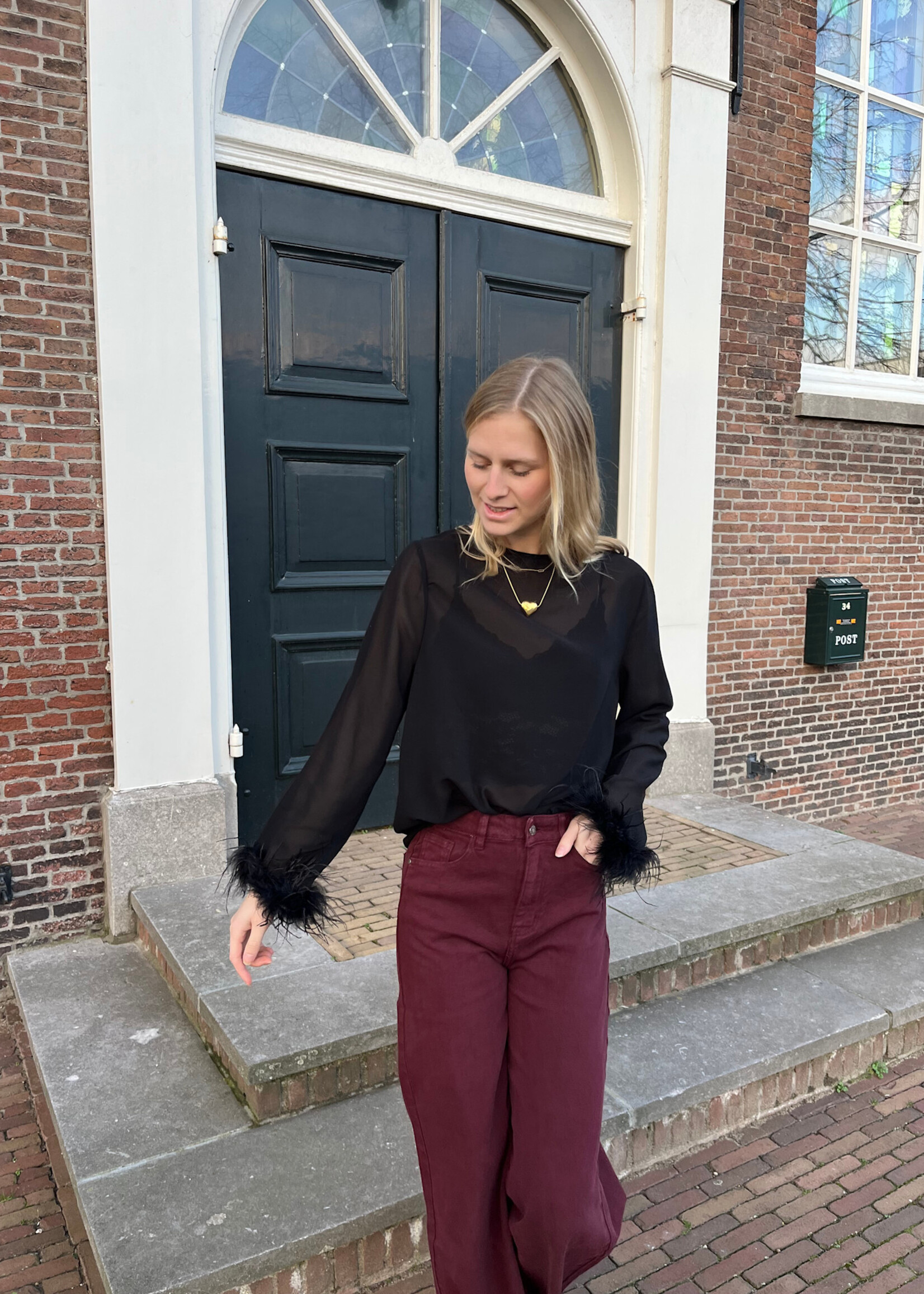 Flo Boutique Mesh Top Vir Black