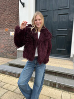 Flo Boutique Faux Fur Jas Marit Bordeaux