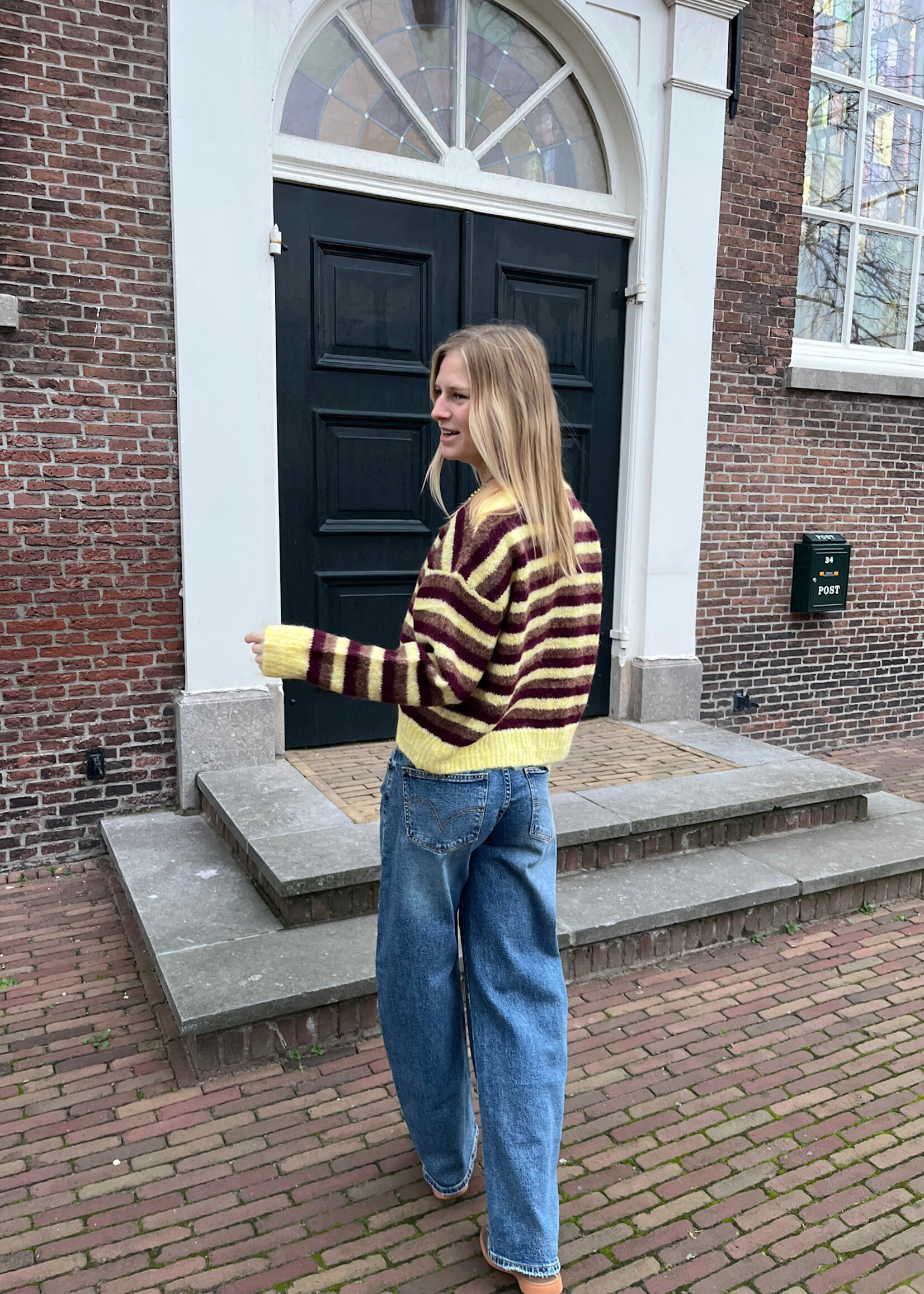 Flo Boutique Vest Viv Geel/Bordeaux