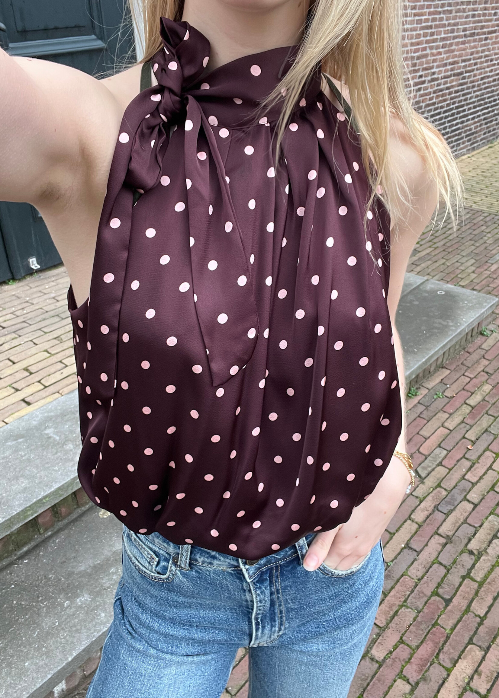 Flo Boutique Top Mikky Dots Bordeaux