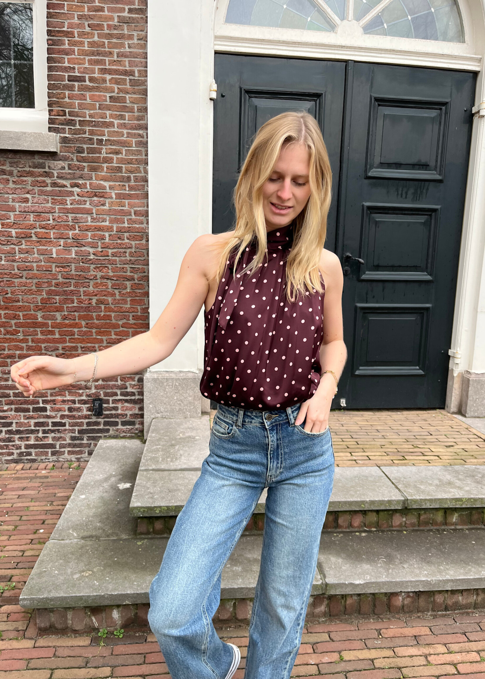 Flo Boutique Top Mikky Dots Bordeaux