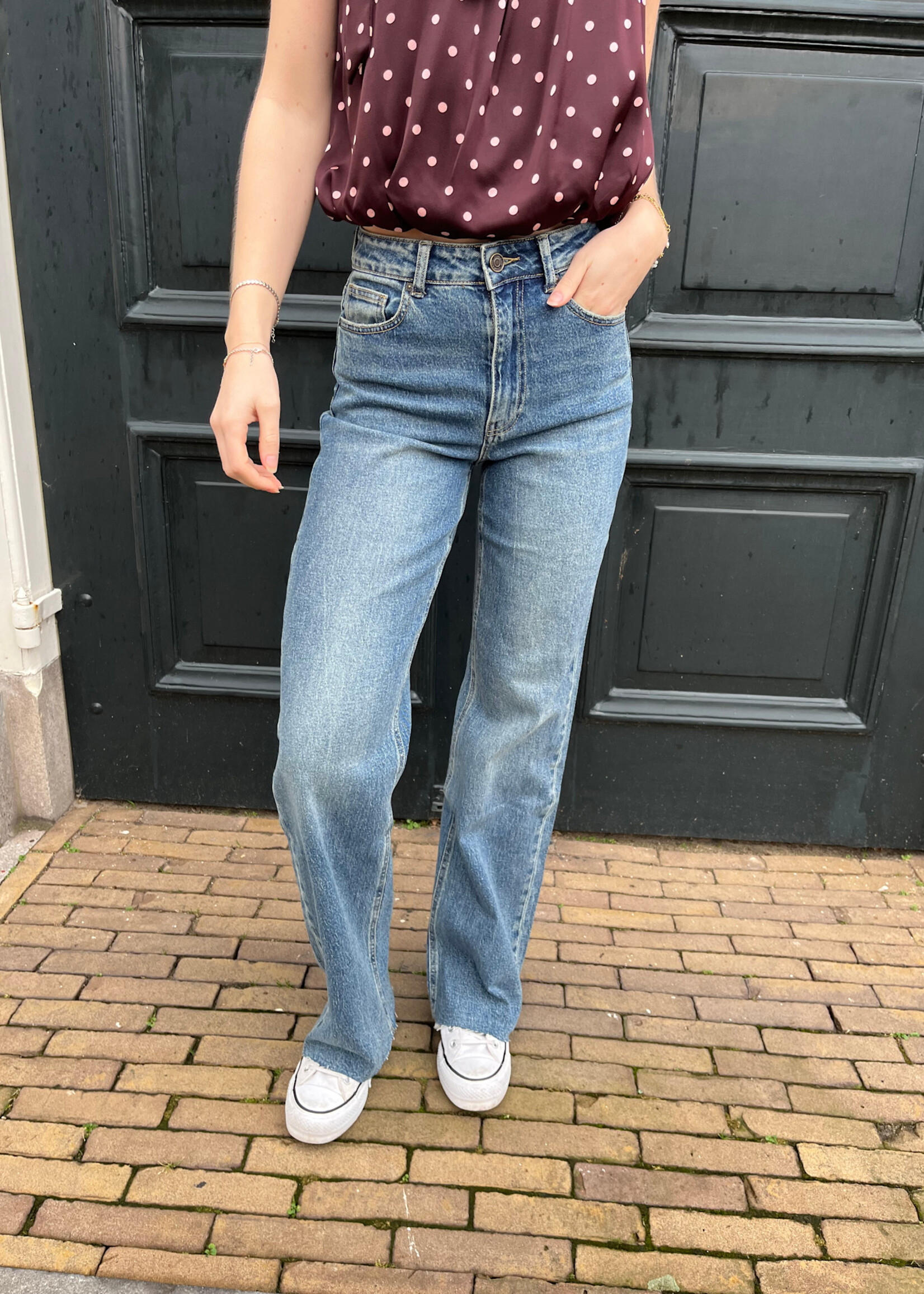 Flo Boutique Jeans Wide Leg Anouk Mid Blue (Tall)