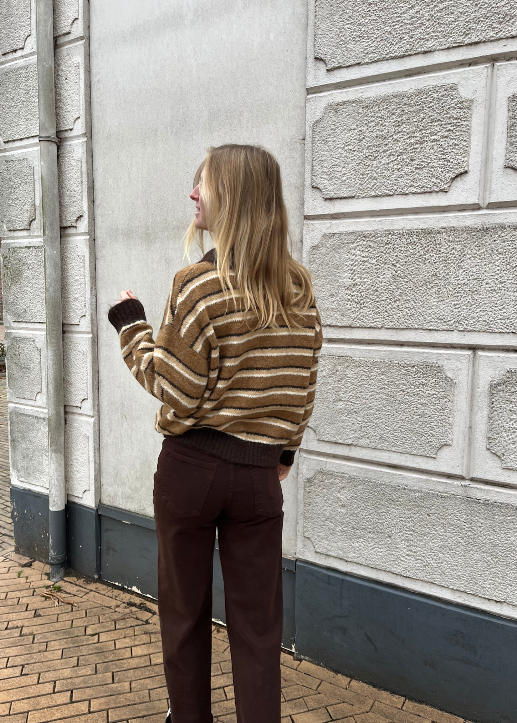 Flo Boutique Top Lotus Stripe Brown