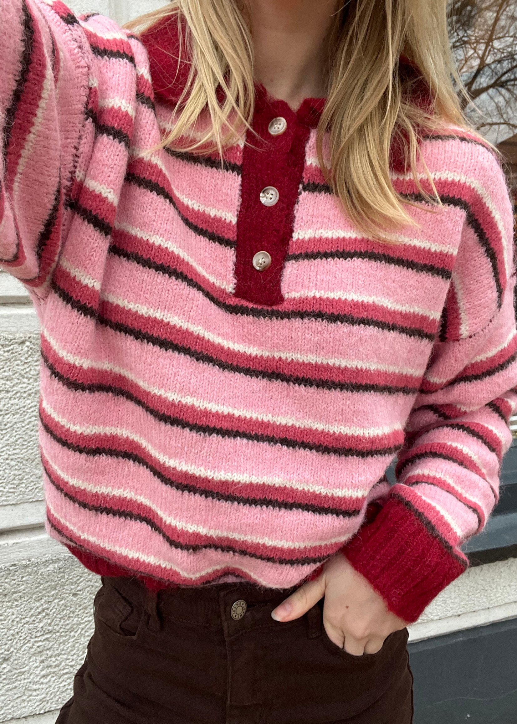 Flo Boutique Top Lotus Stripe Pink