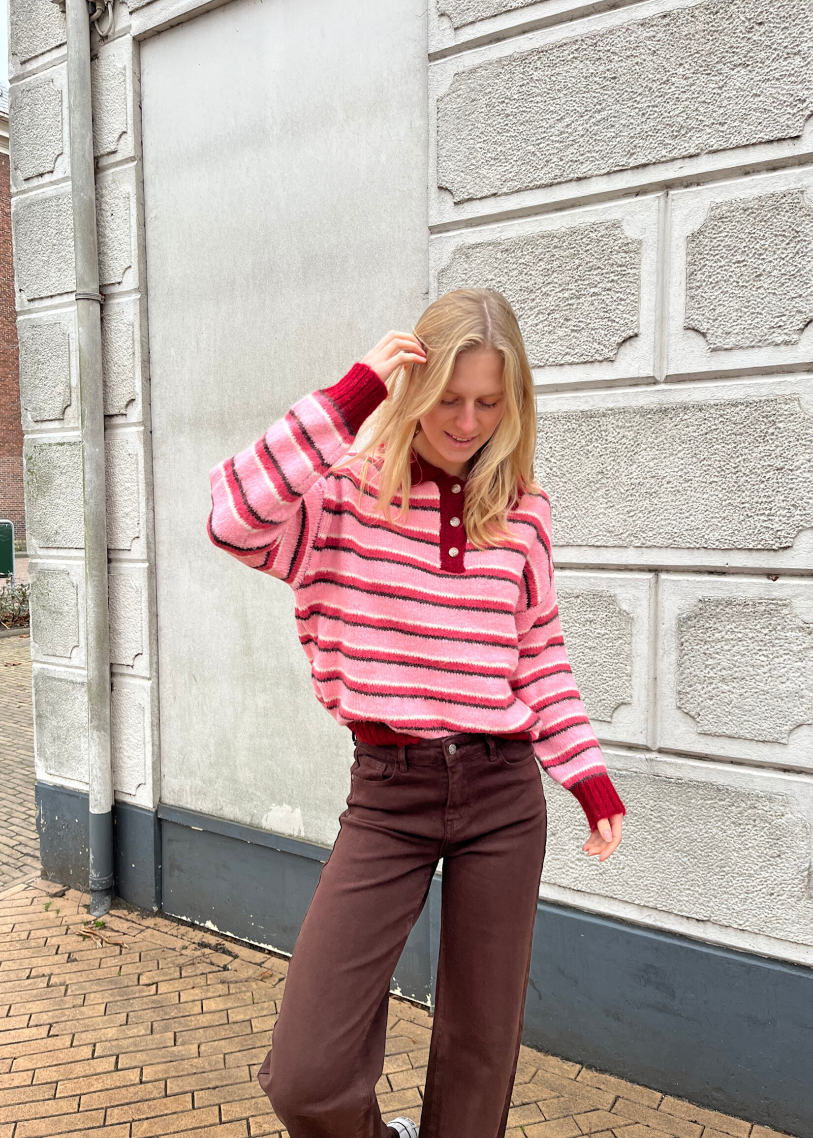 Flo Boutique Top Lotus Stripe Pink