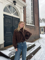 Flo Boutique Cosy trui Diede Dark Brown