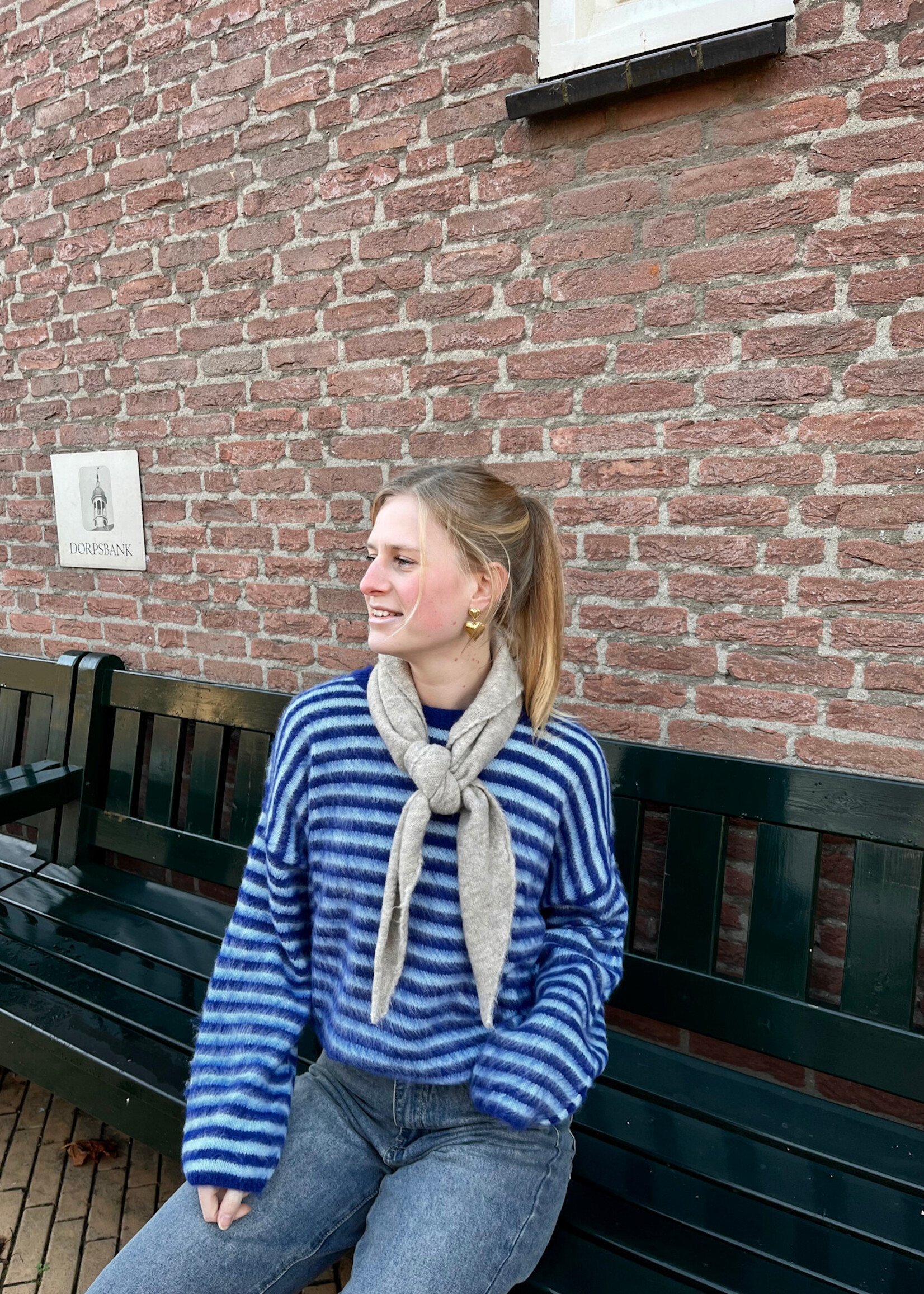 Flo Boutique Trui Oukje Stripe Blue