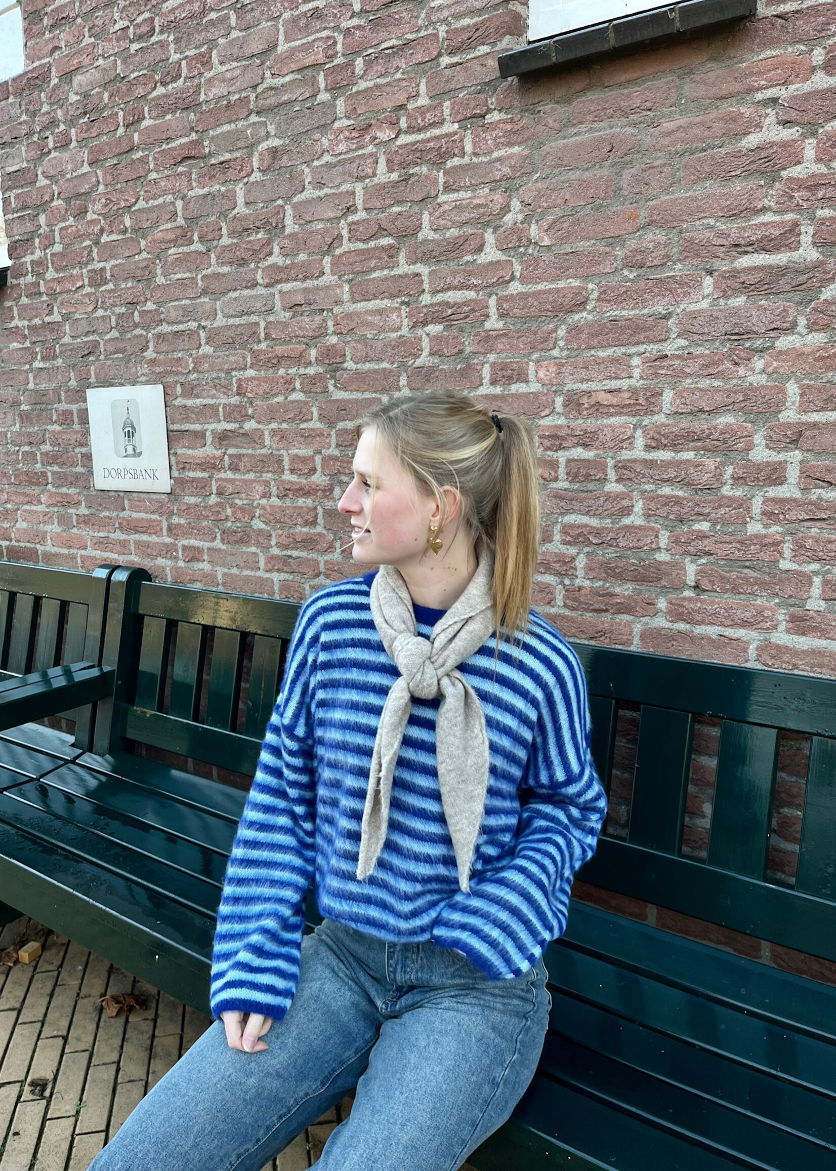 Flo Boutique Trui Oukje Stripe Blue