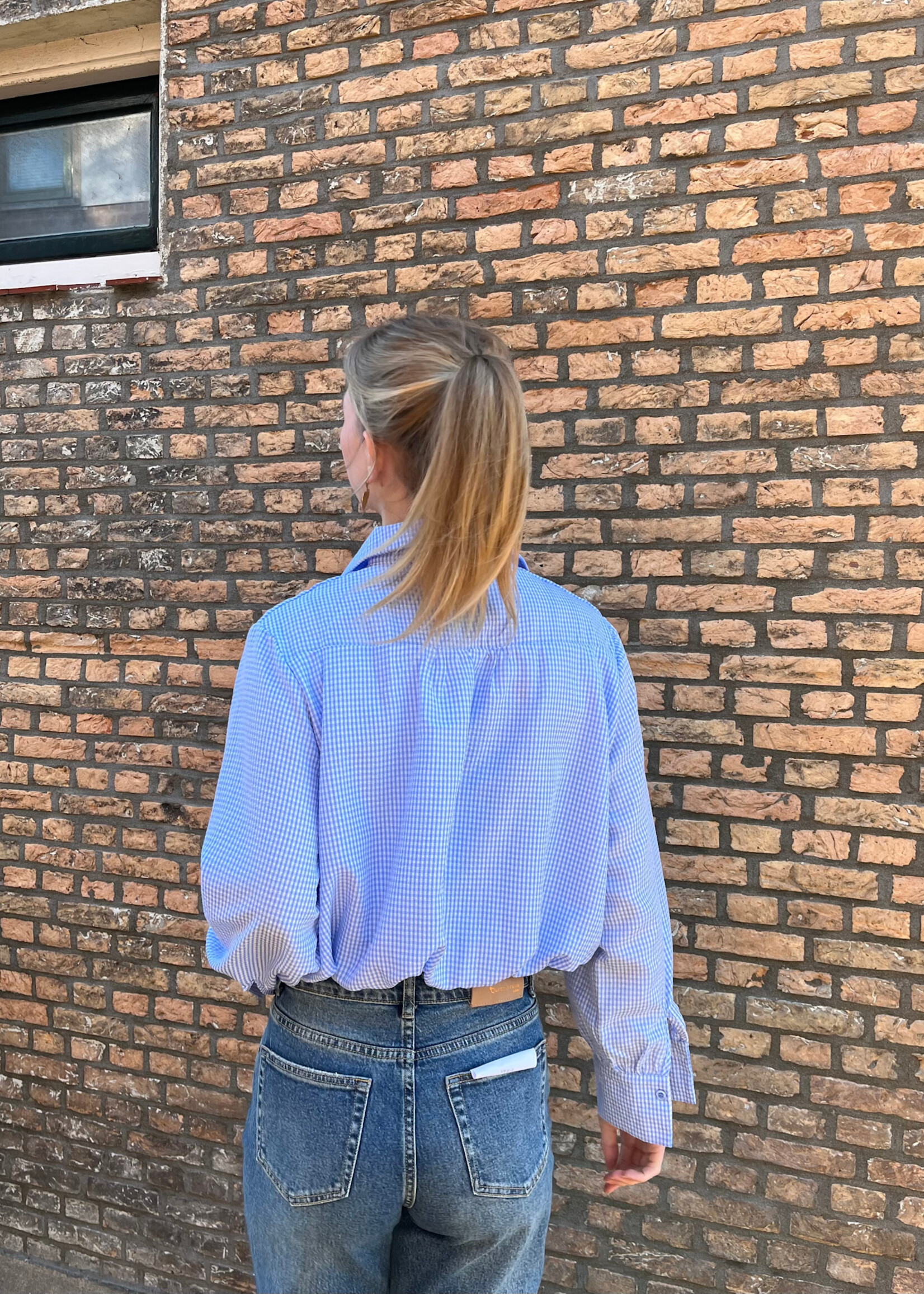 Flo Boutique Checked Blouse Sissi Blue