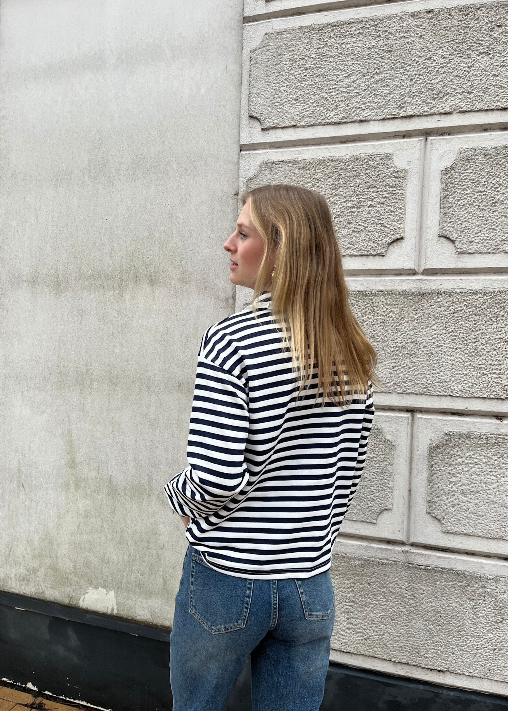 Flo Boutique Top Flin Blue/White