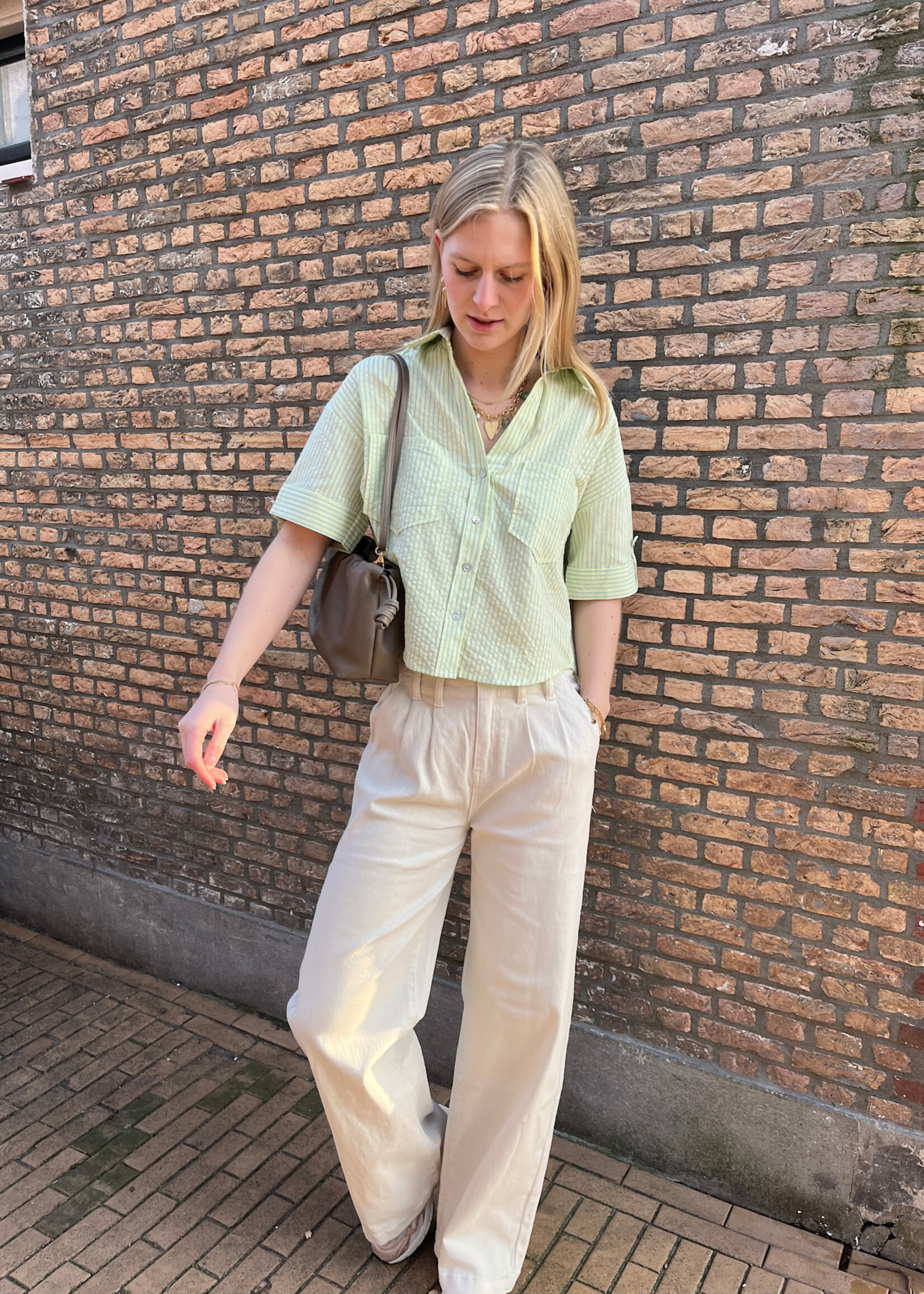 Flo Boutique Cropped Blouse Rhodee Green