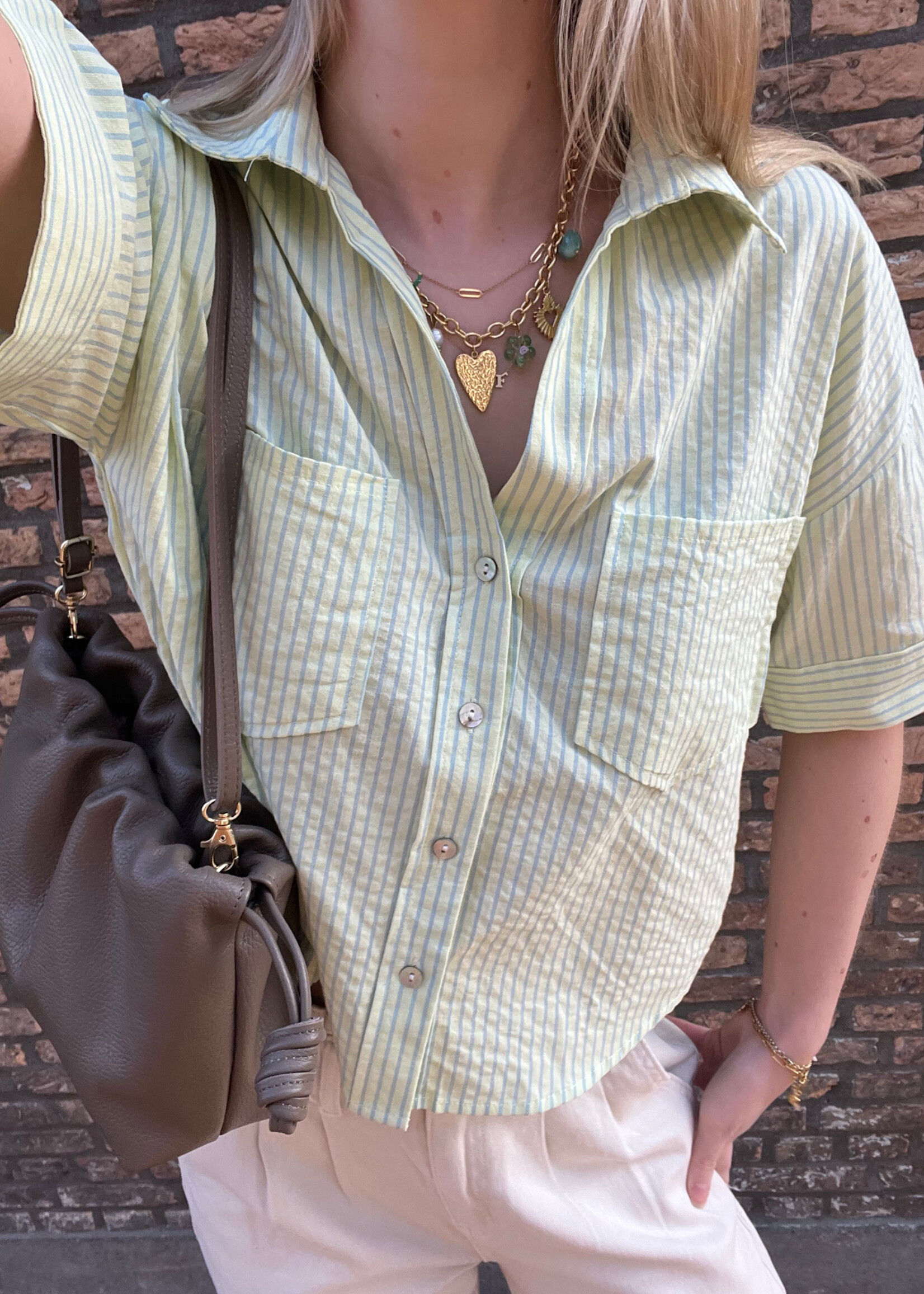 Flo Boutique Cropped Blouse Rhodee Green