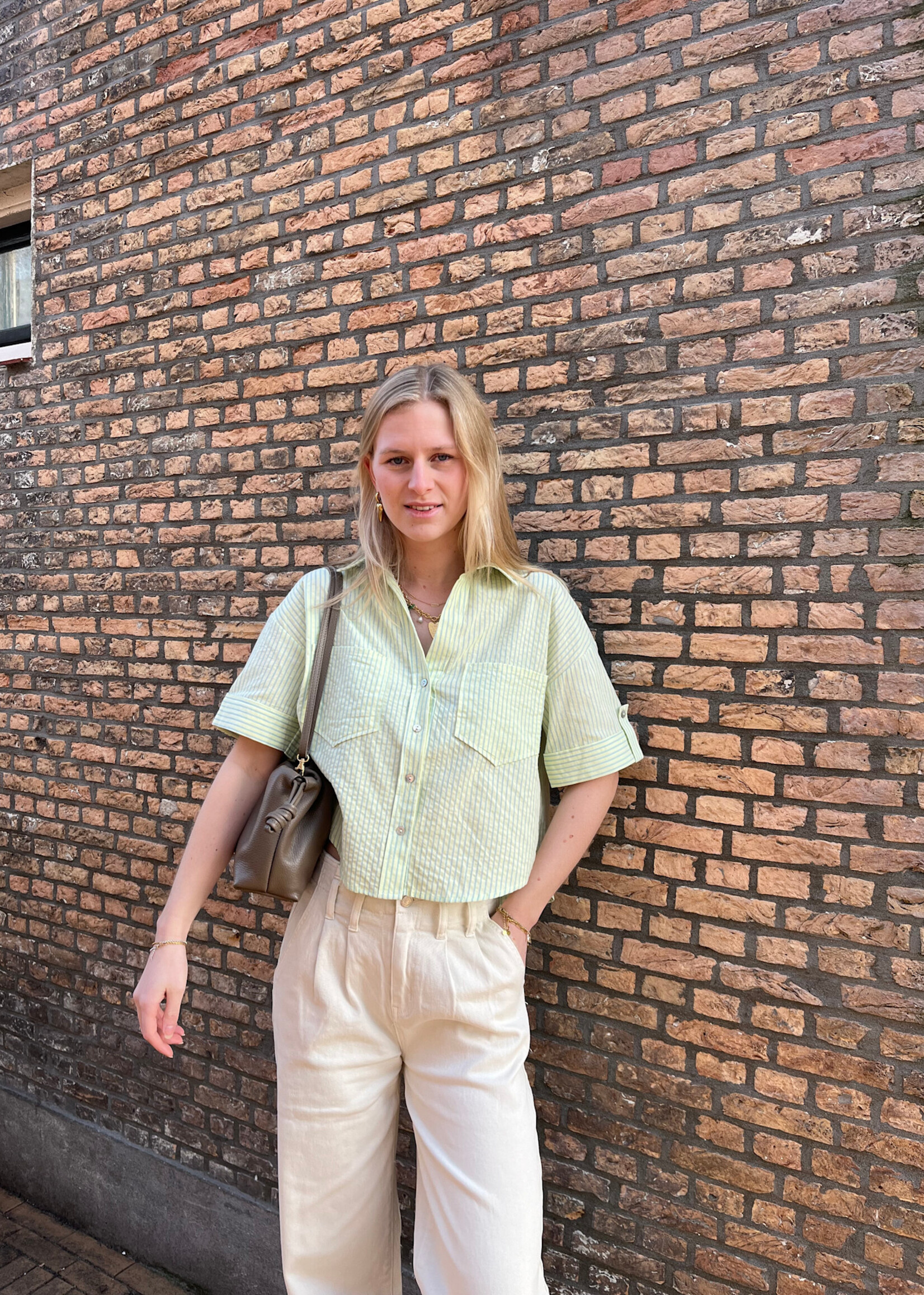 Flo Boutique Cropped Blouse Rhodee Green