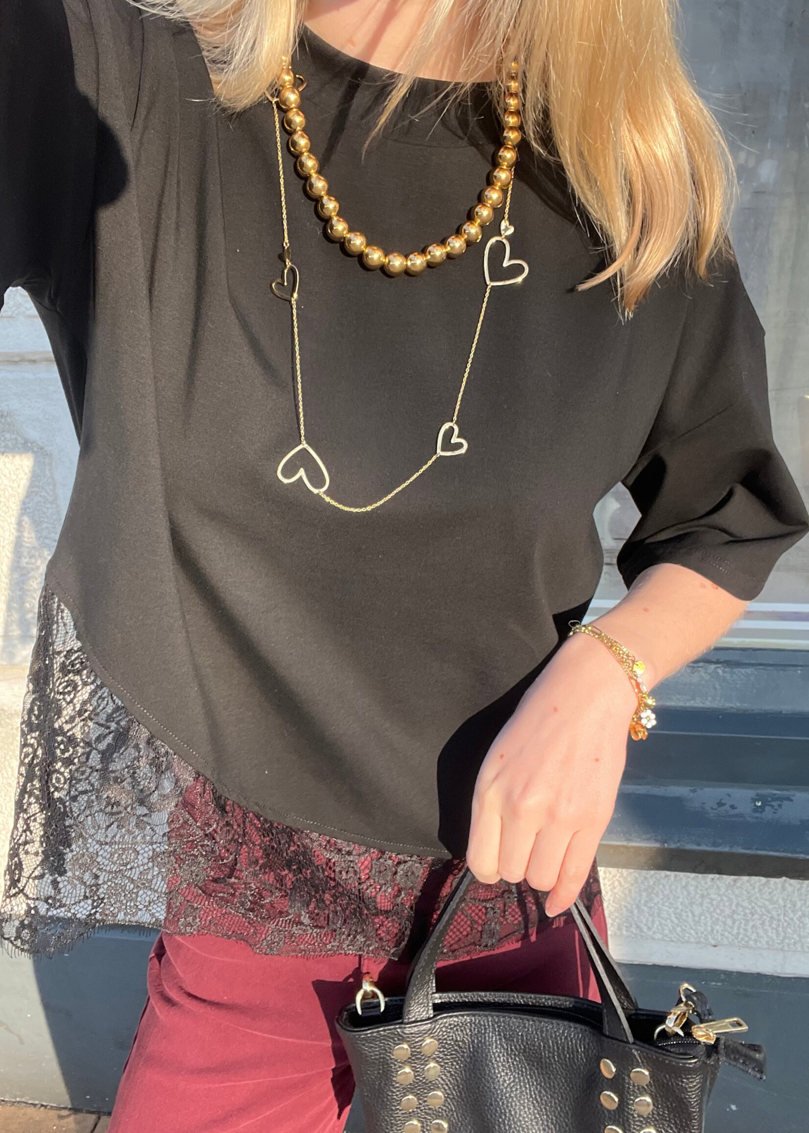 Flo Boutique Lace T-shirt Megan Black