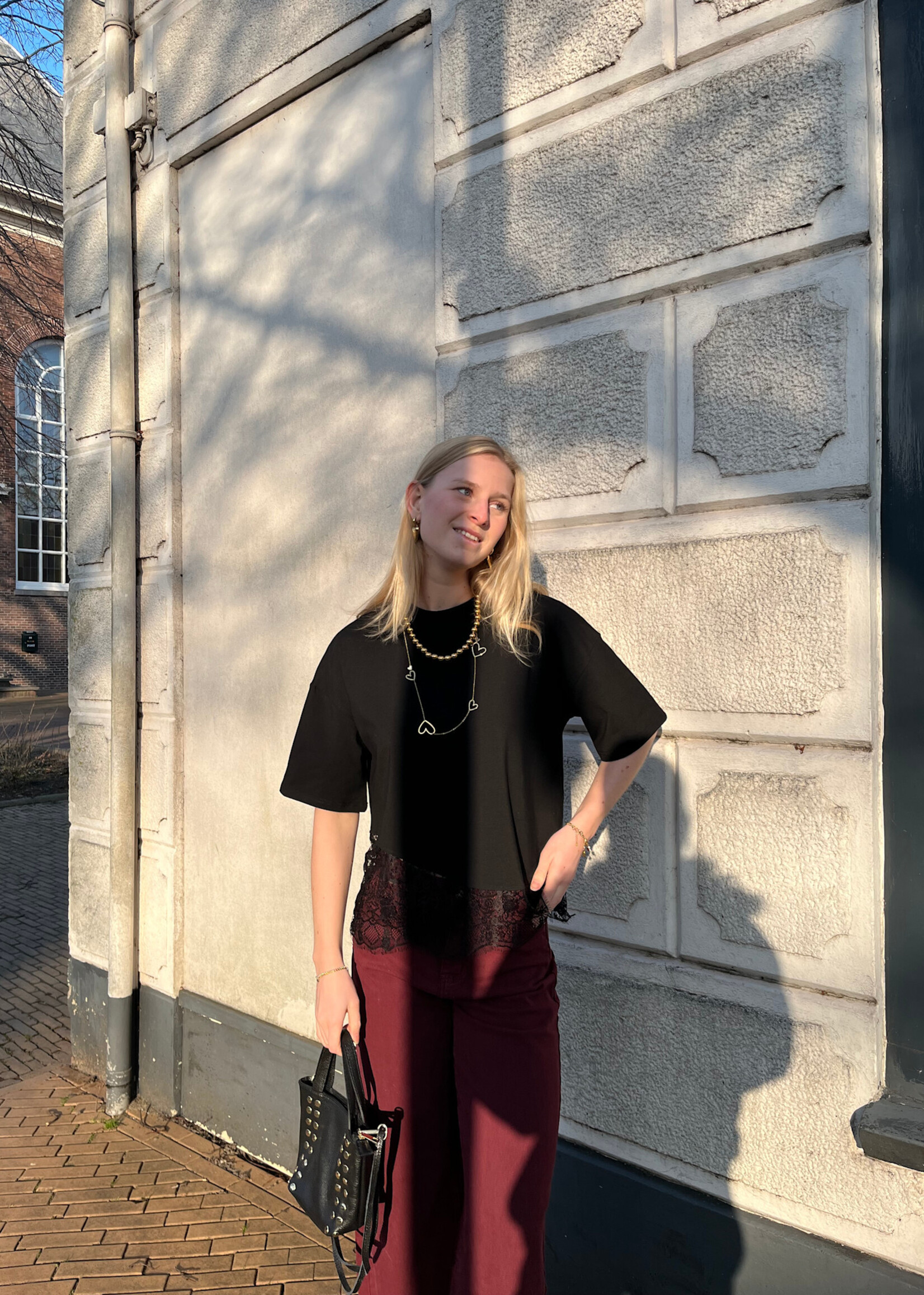 Flo Boutique Lace T-shirt Megan Black