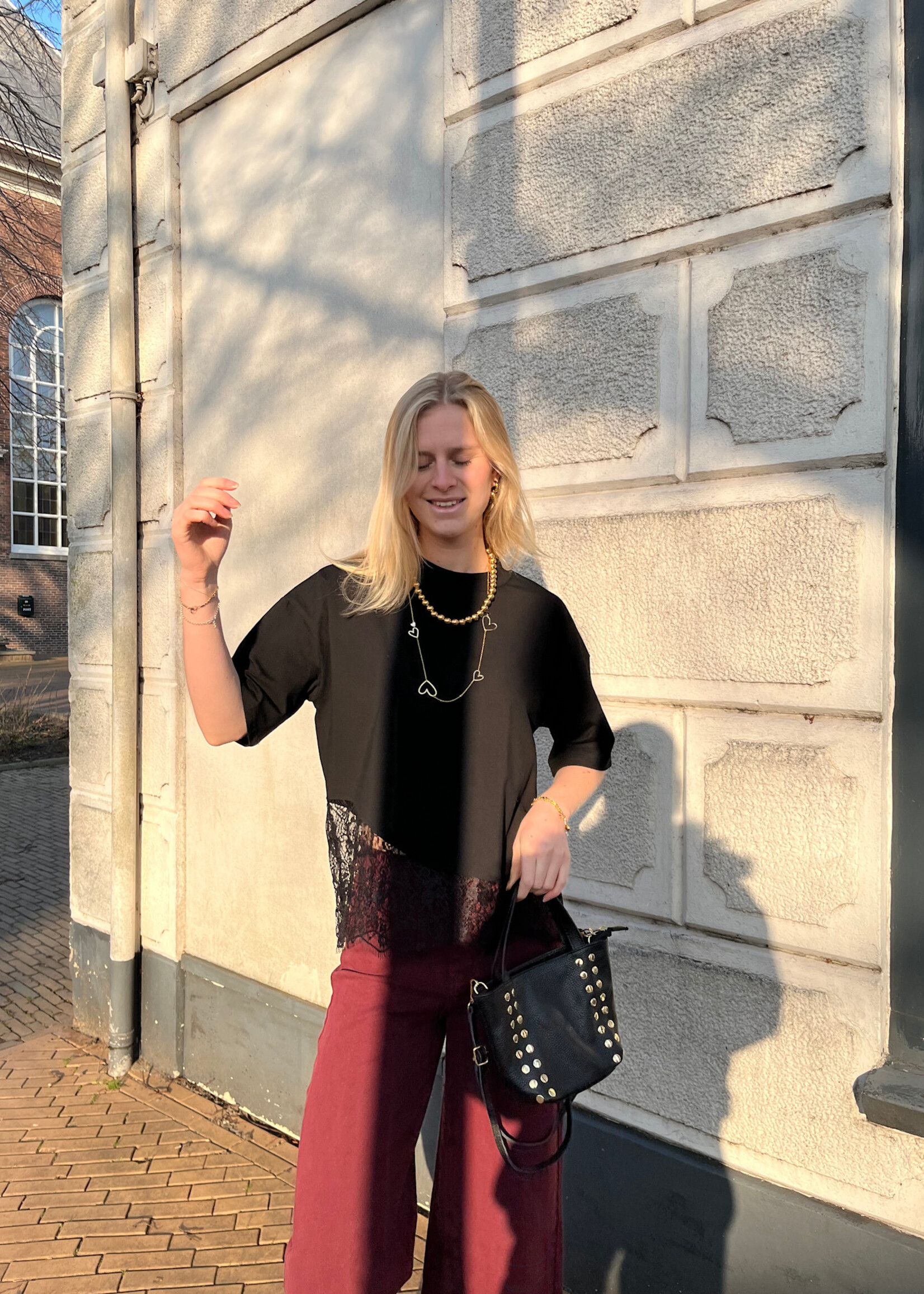 Flo Boutique Lace T-shirt Megan Black