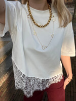 Flo Boutique Lace T-shirt Megan White
