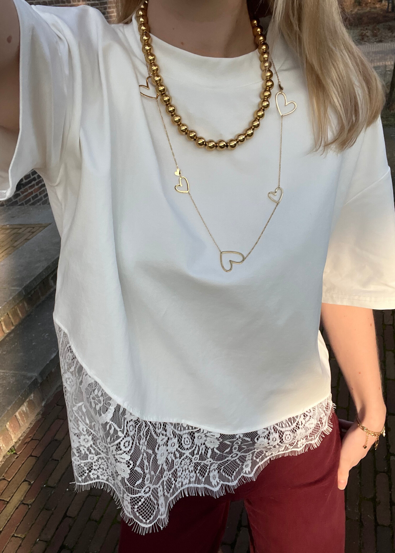 Flo Boutique Lace T-shirt Megan White