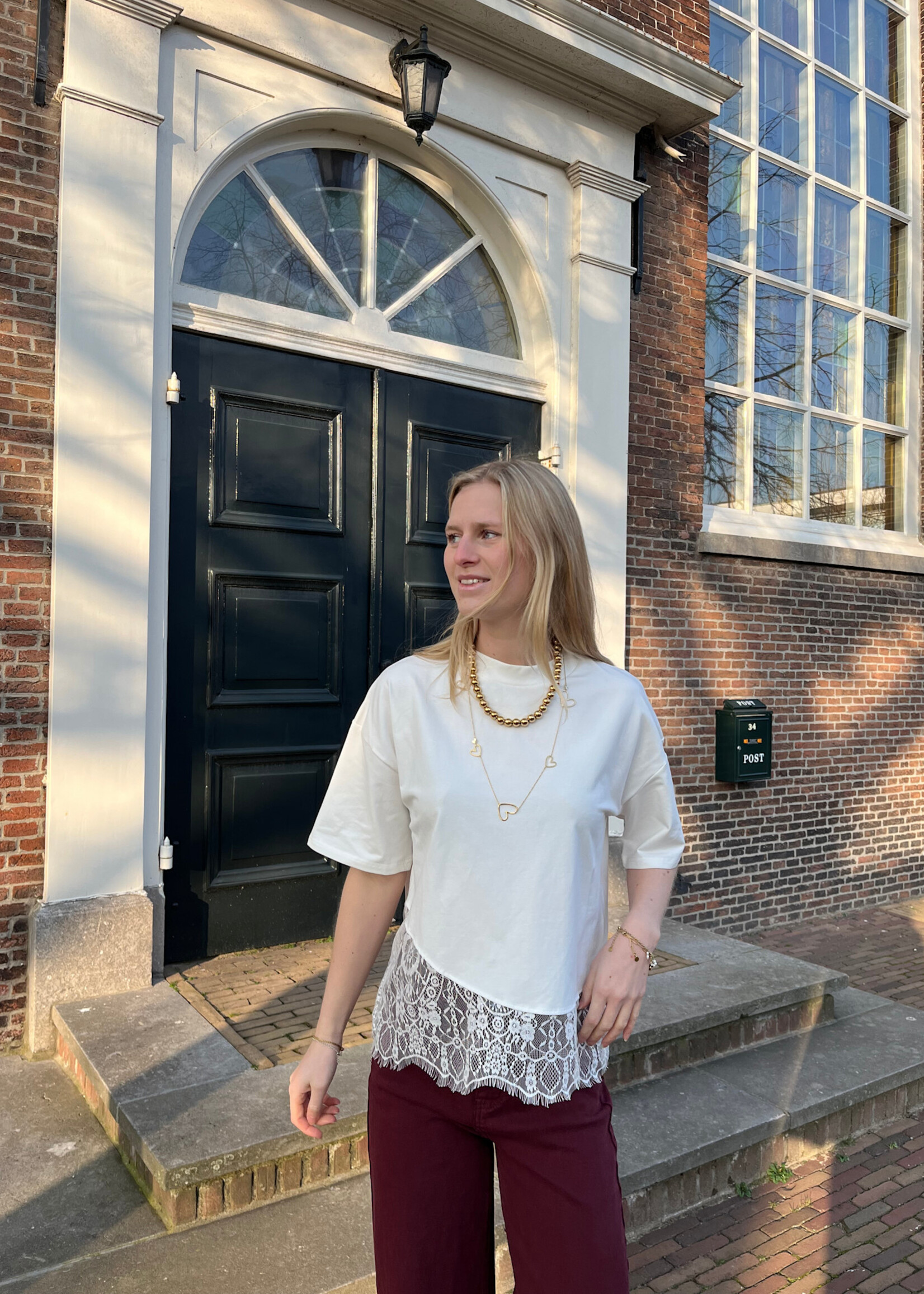 Flo Boutique Lace T-shirt Megan White