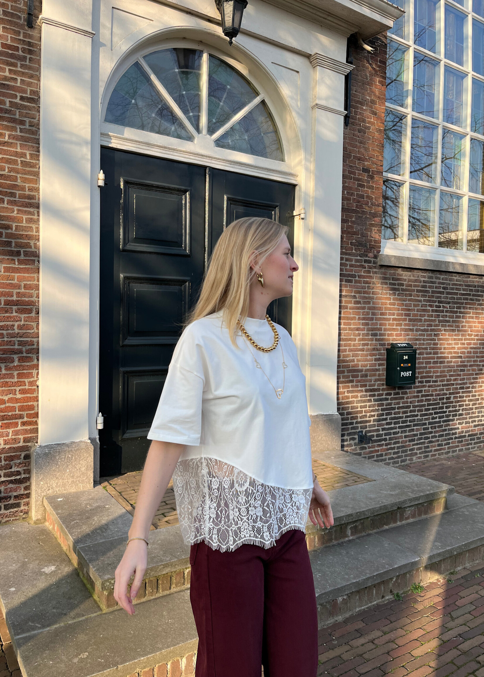 Flo Boutique Lace T-shirt Megan White