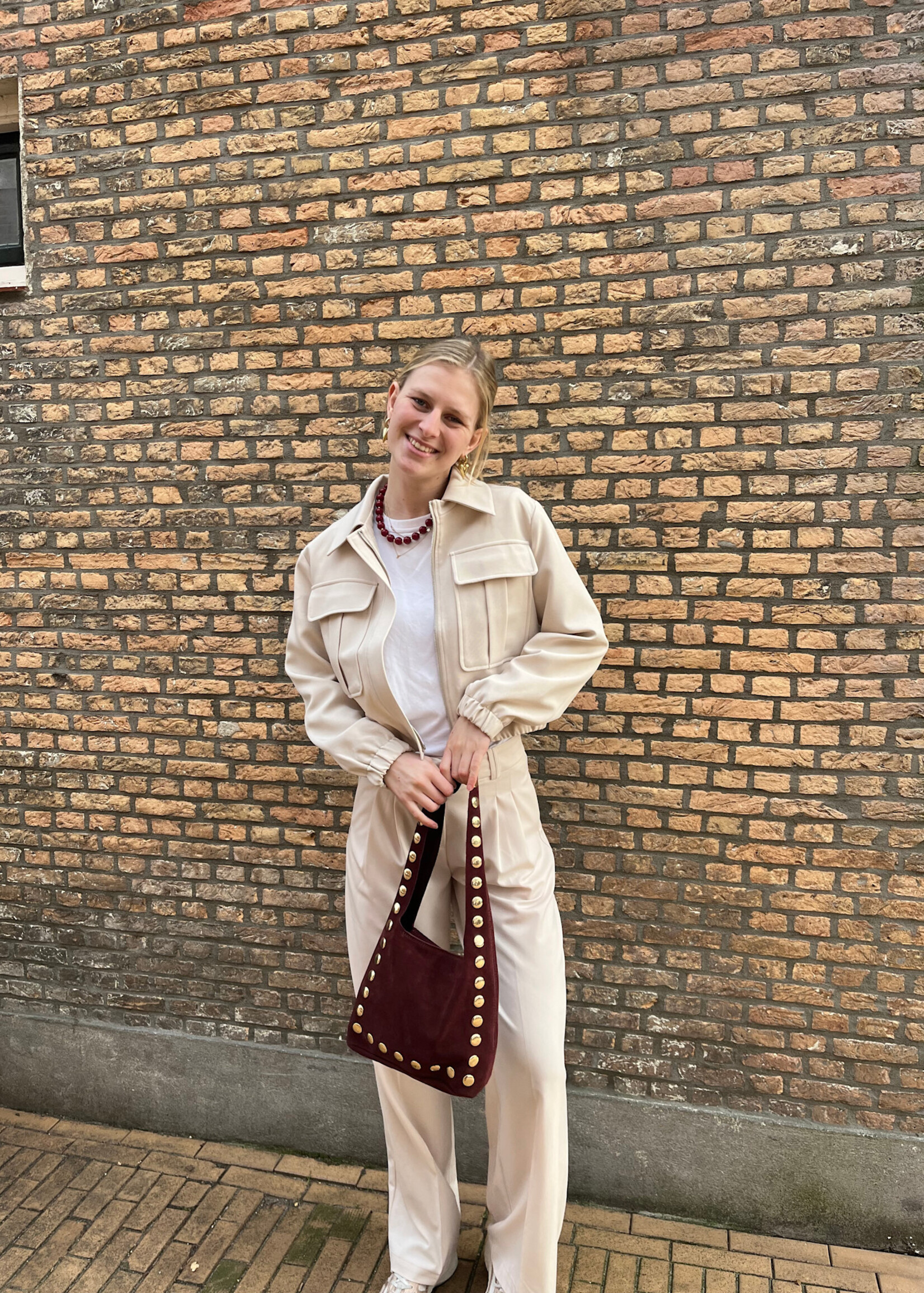 Flo Boutique Broek Veerle Beige